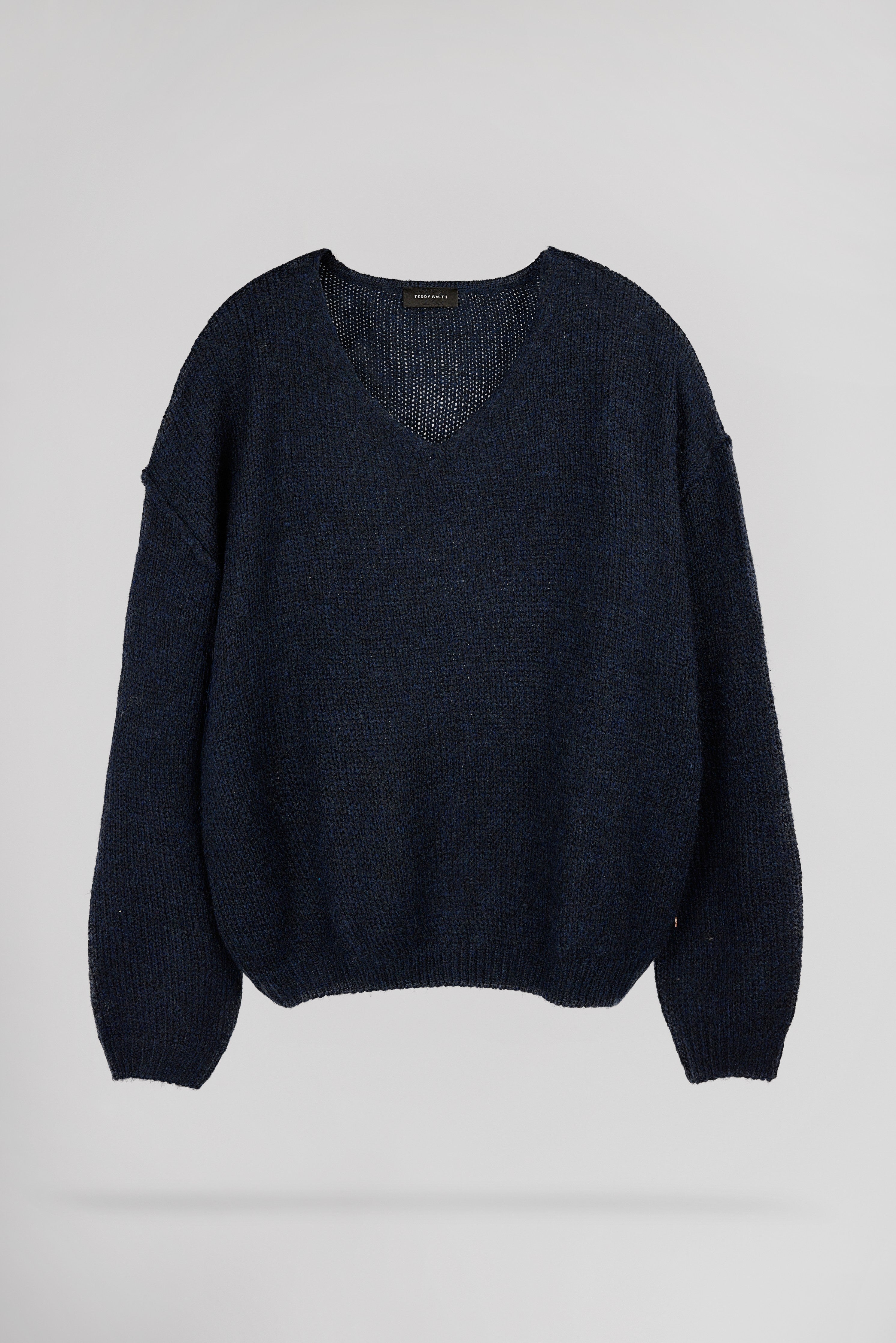 Teddy Smith P-Maggie pull col V femme navy 10% laine