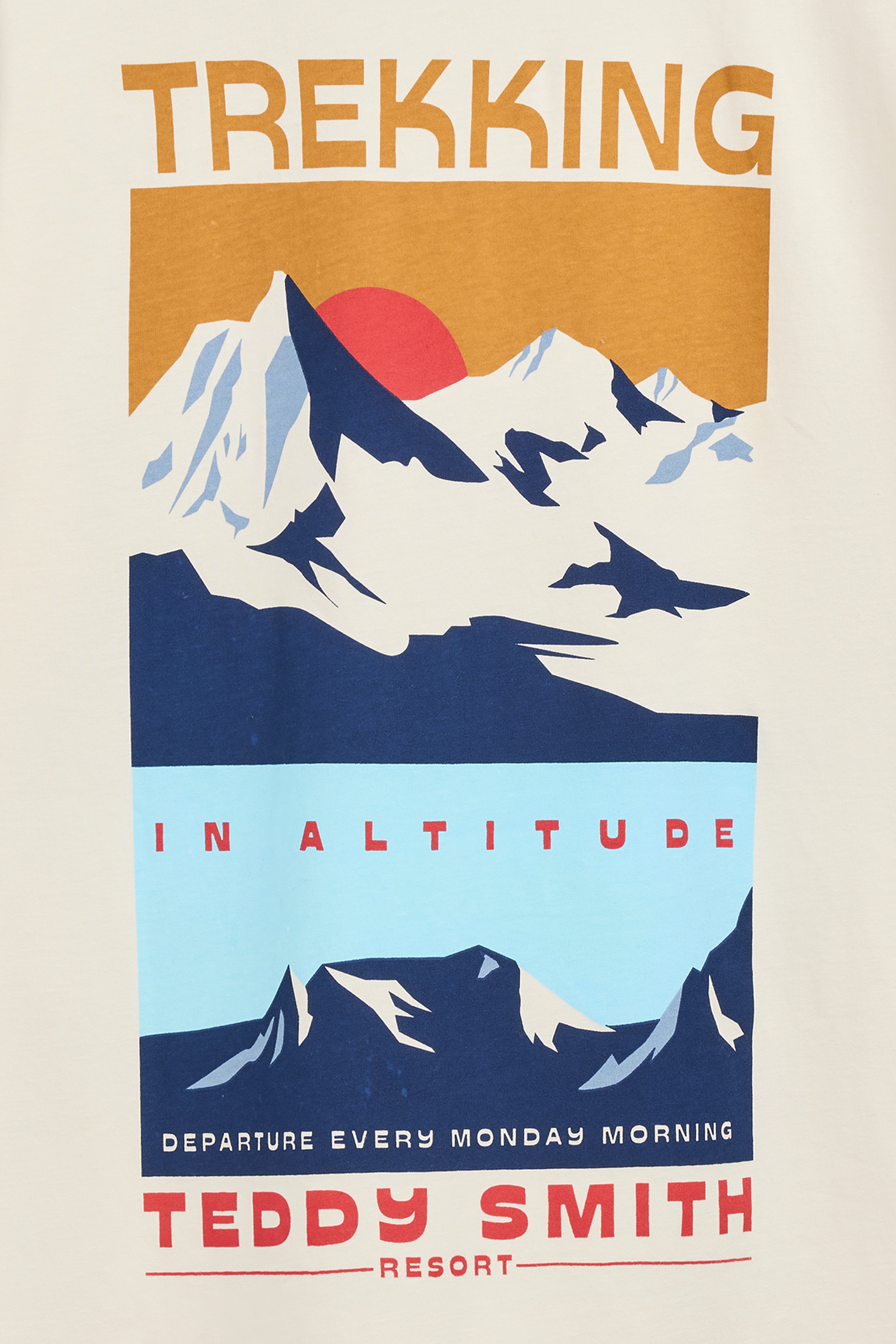 Teddy Smith T-Mountain MC t-shirt ample cream montagne