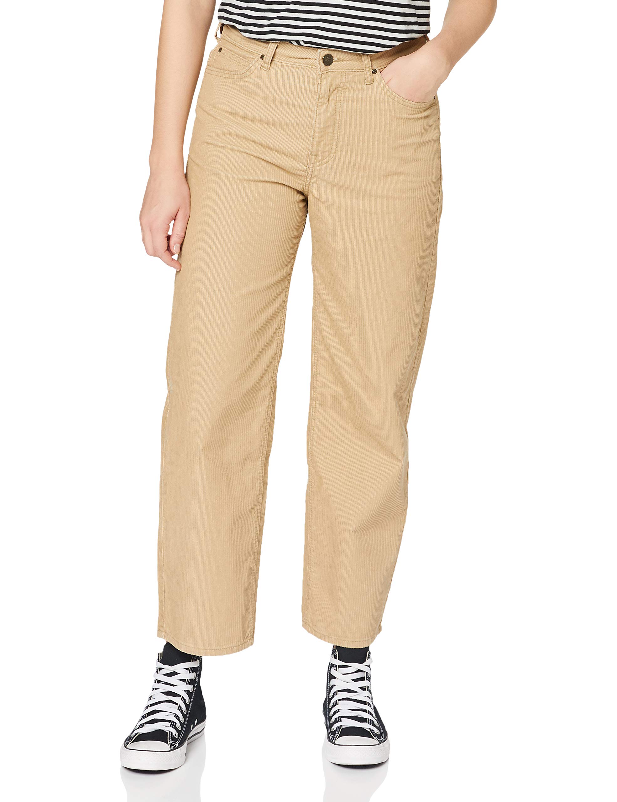 Lee Wide Leg Pantalon Velours Femme Ocre 32/35