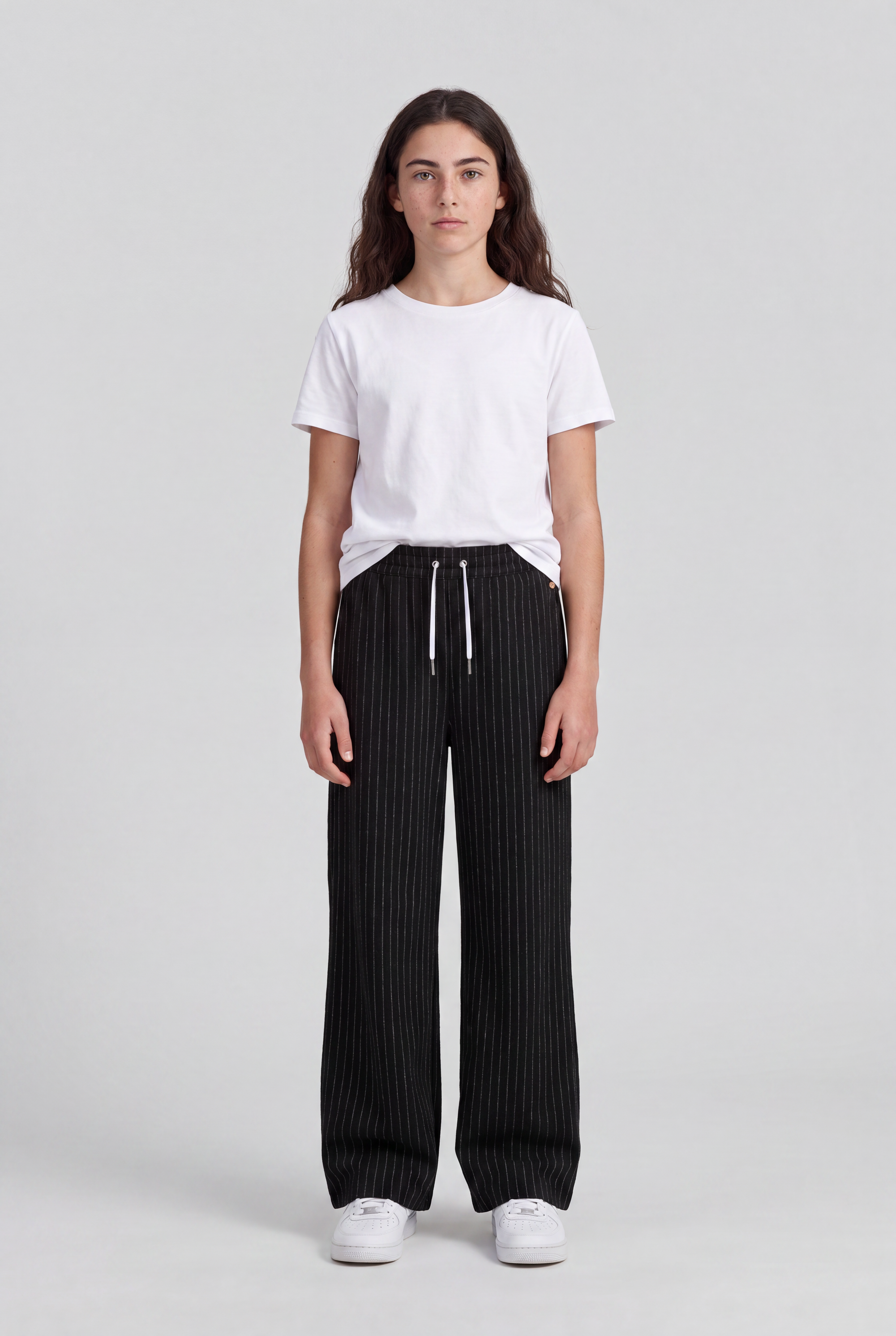 Teddy Smith P-Betty JR pantalon large Melange Black rayé