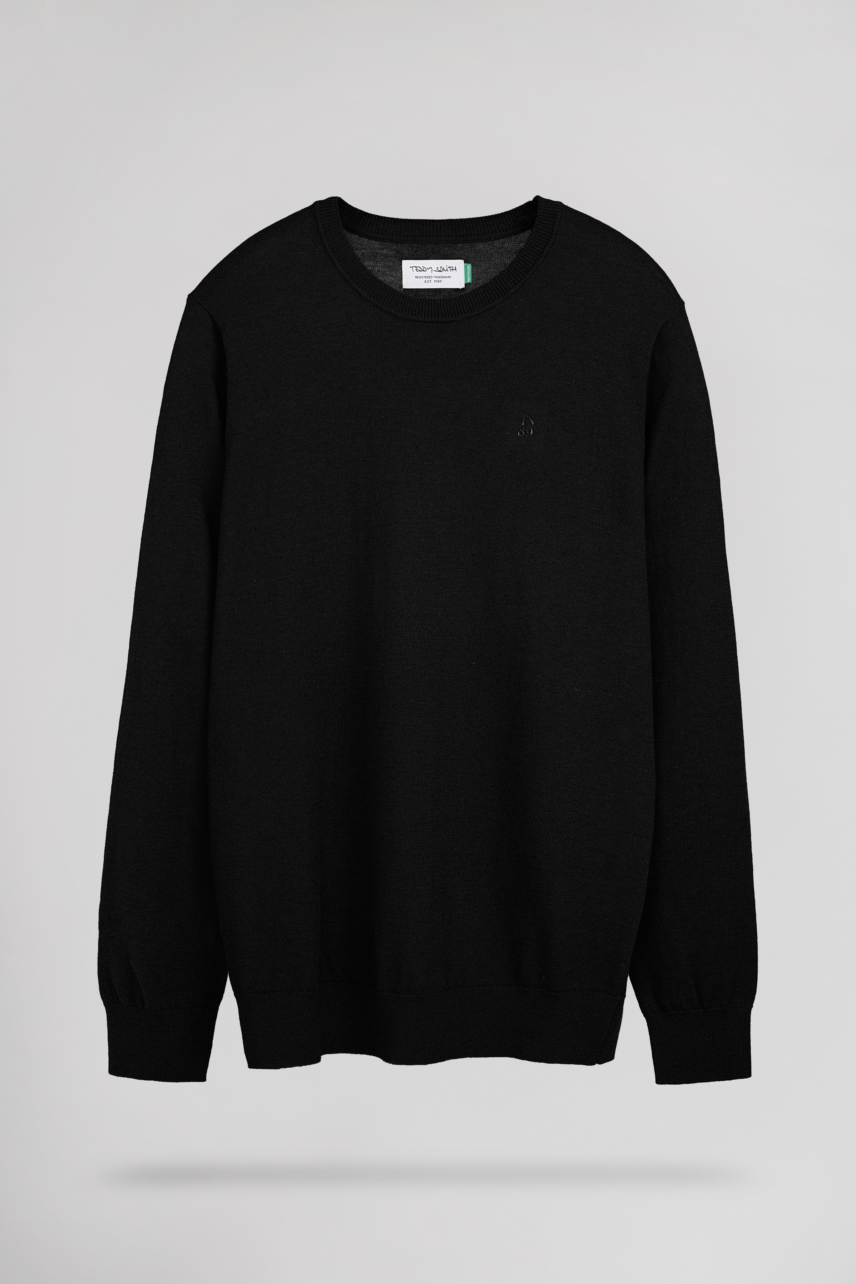 Teddy Smith P-Martino pull col rond ajusté homme noir