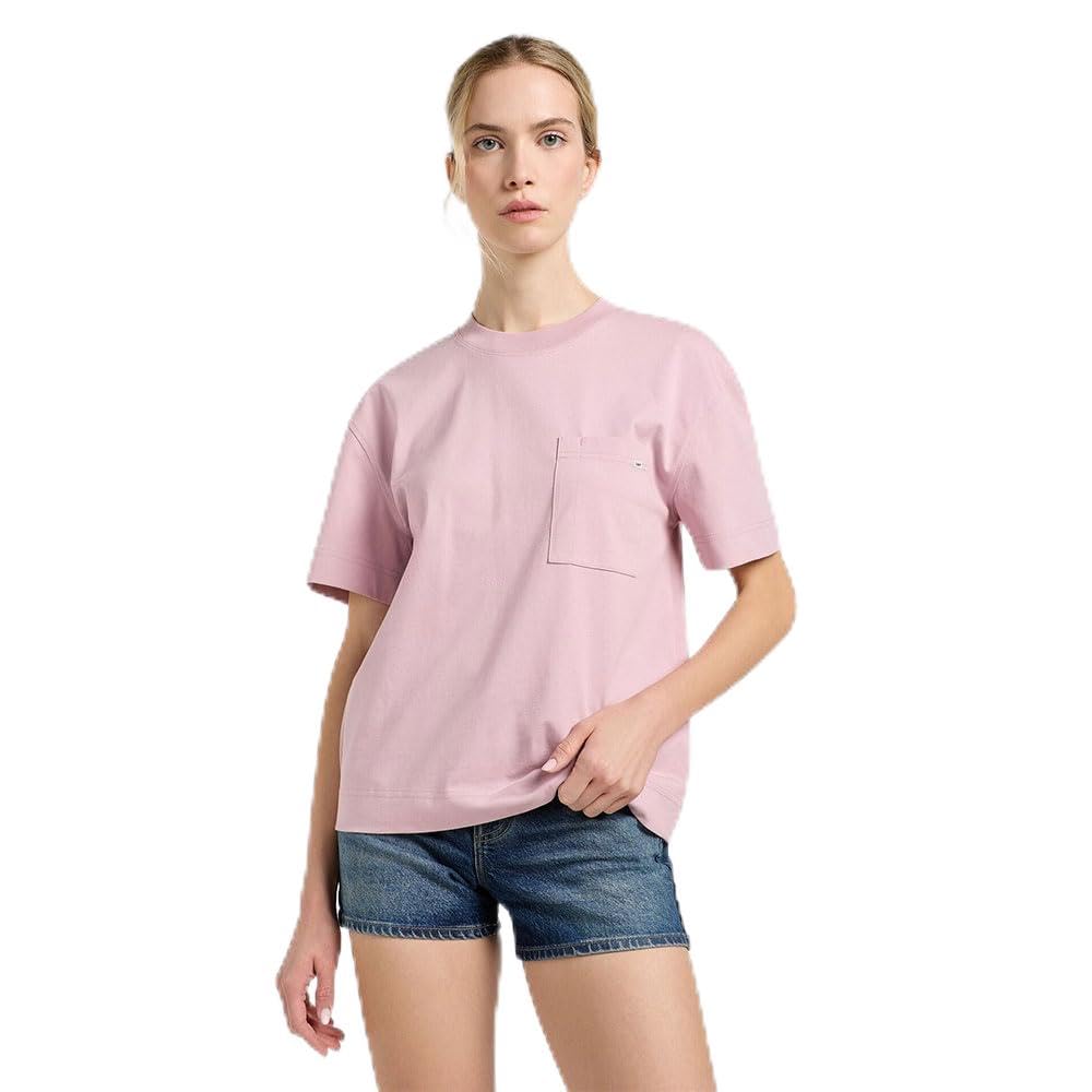 Lee Pocket Tee T-shirt Femme Mauve Douce Coupe Décontractée