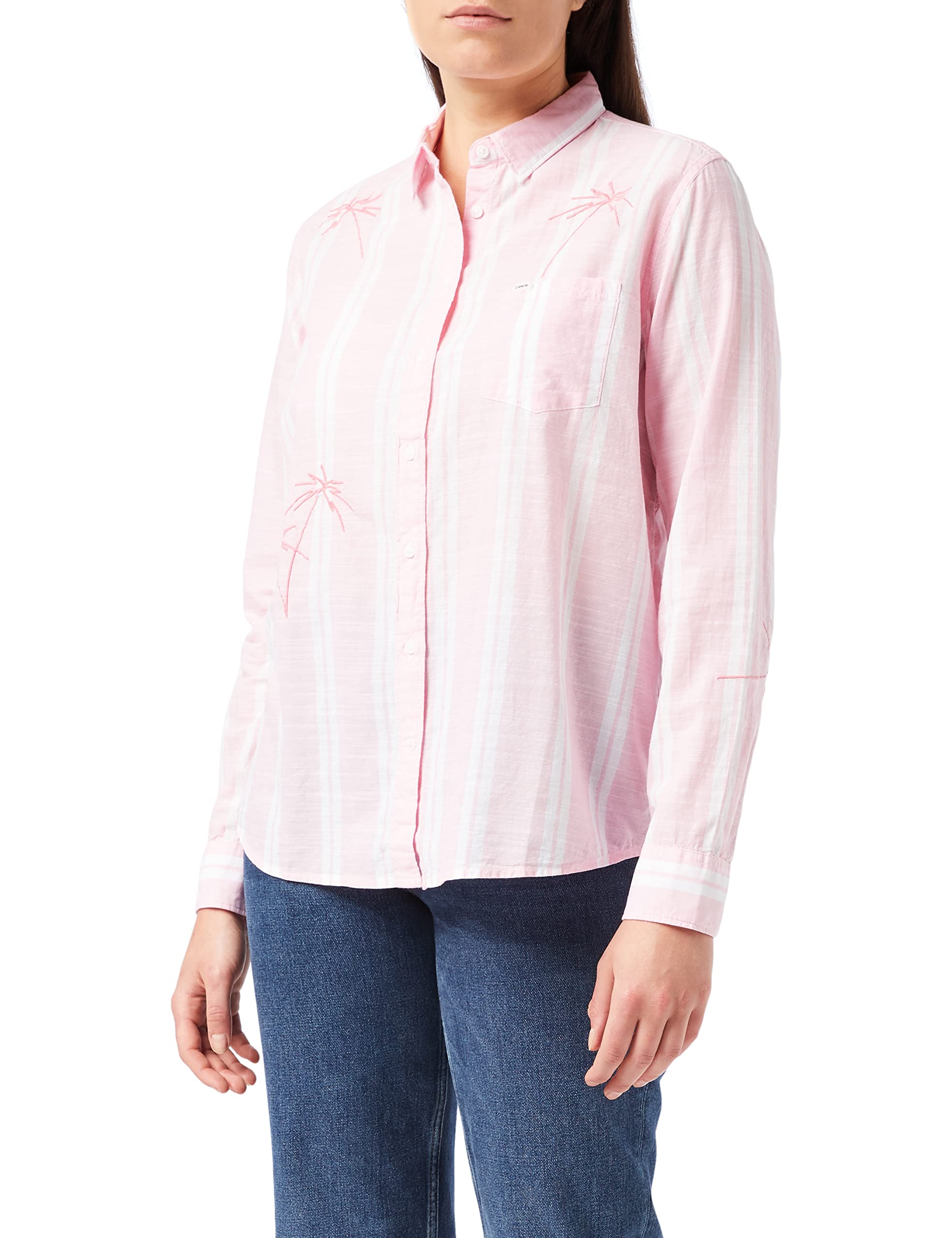 Lee One Pocket chemise femme bleu coton palmier