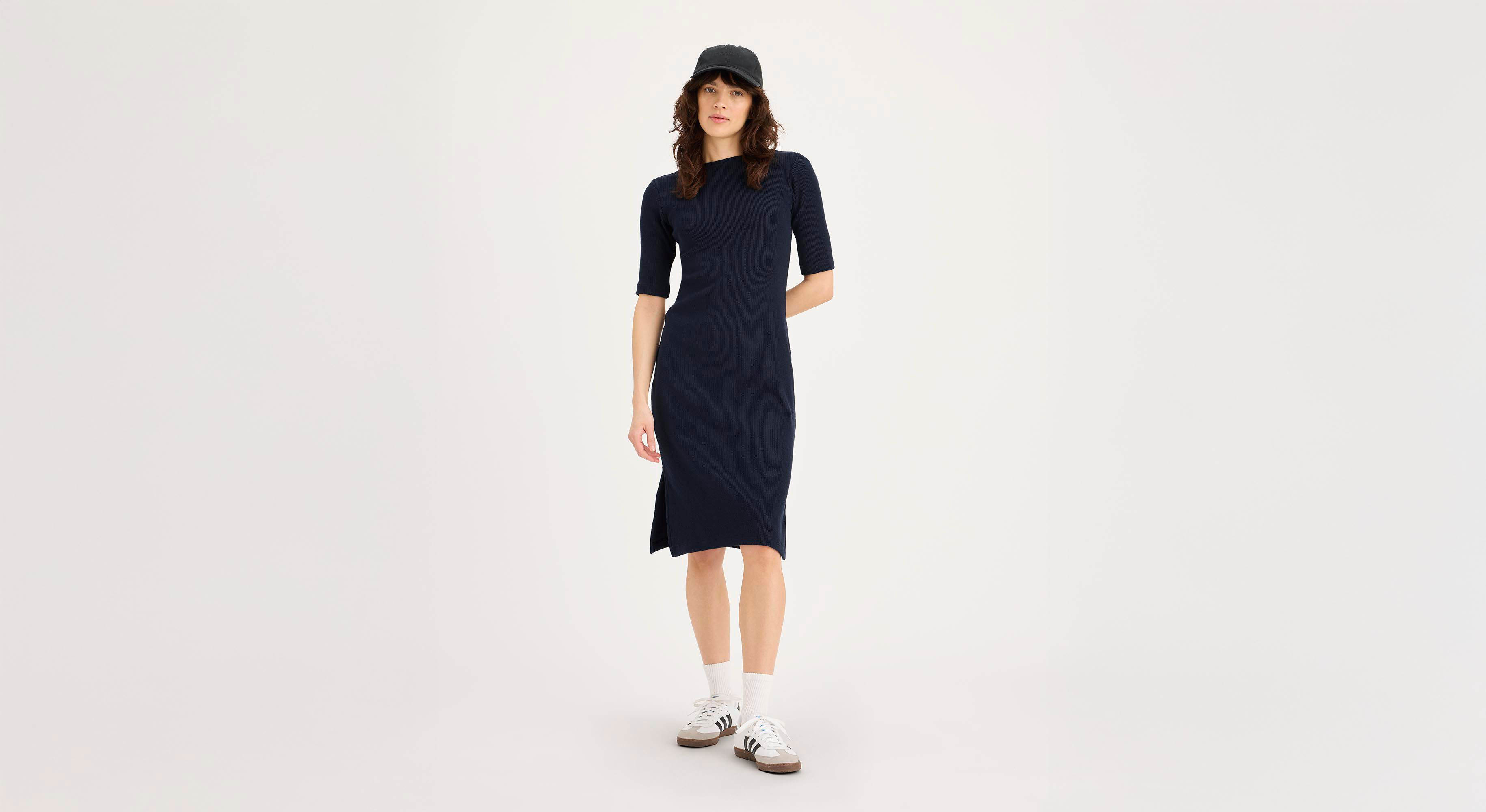 Dockers Lofi Robe Côtelée Slim Bleue Mi-longue