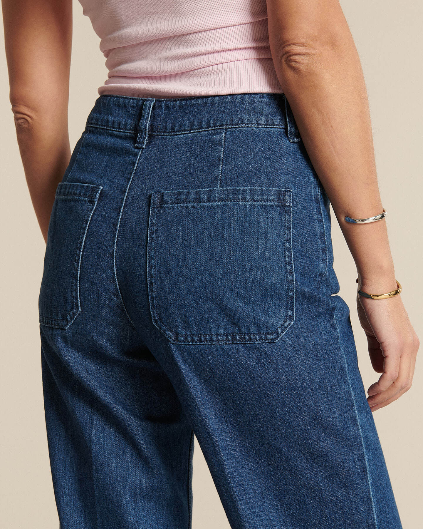 Labdip Swann IN 50 jean large taille haute bleu