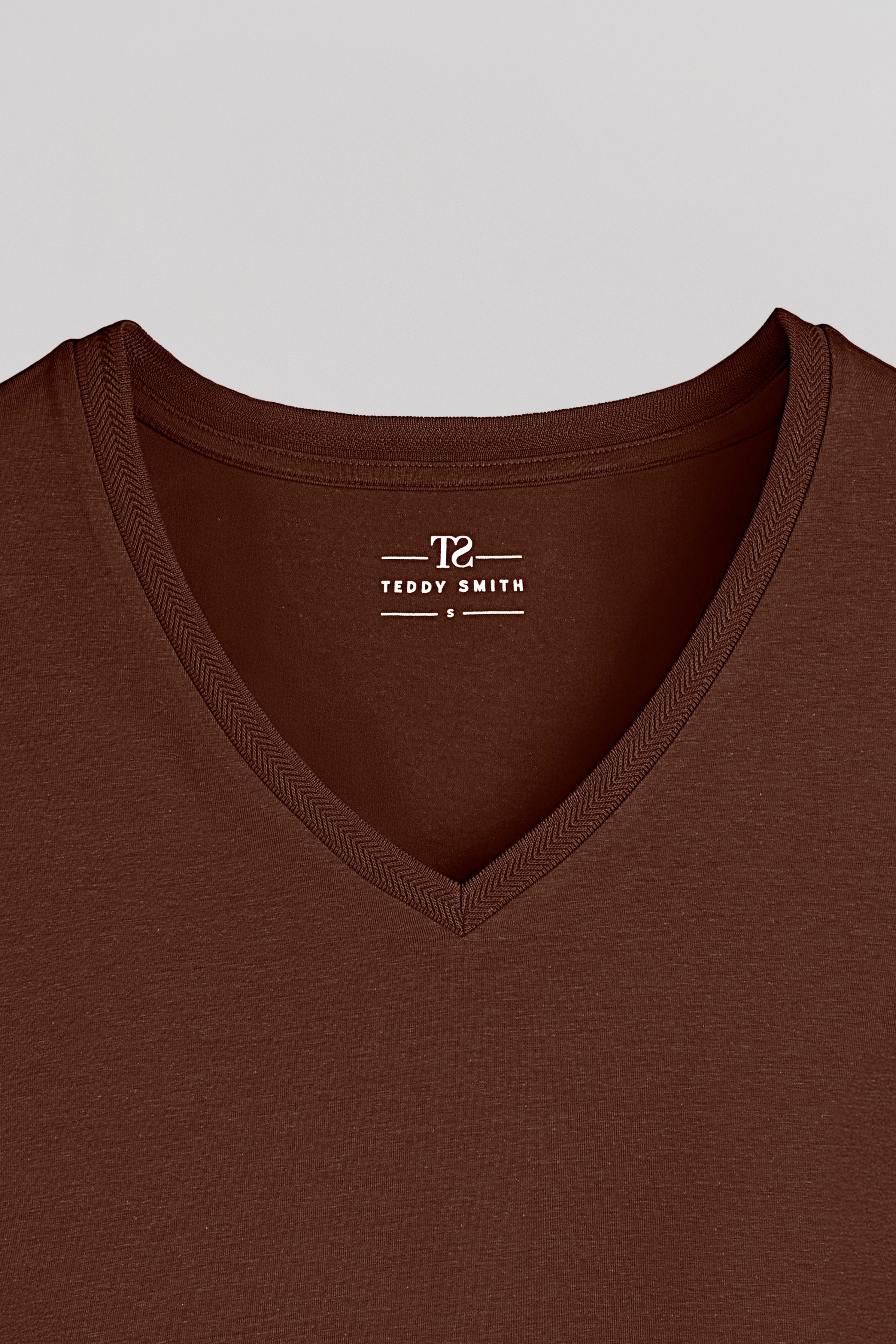 Teddy Smith T-Mia MC t-shirt femme chocolat col V fluide