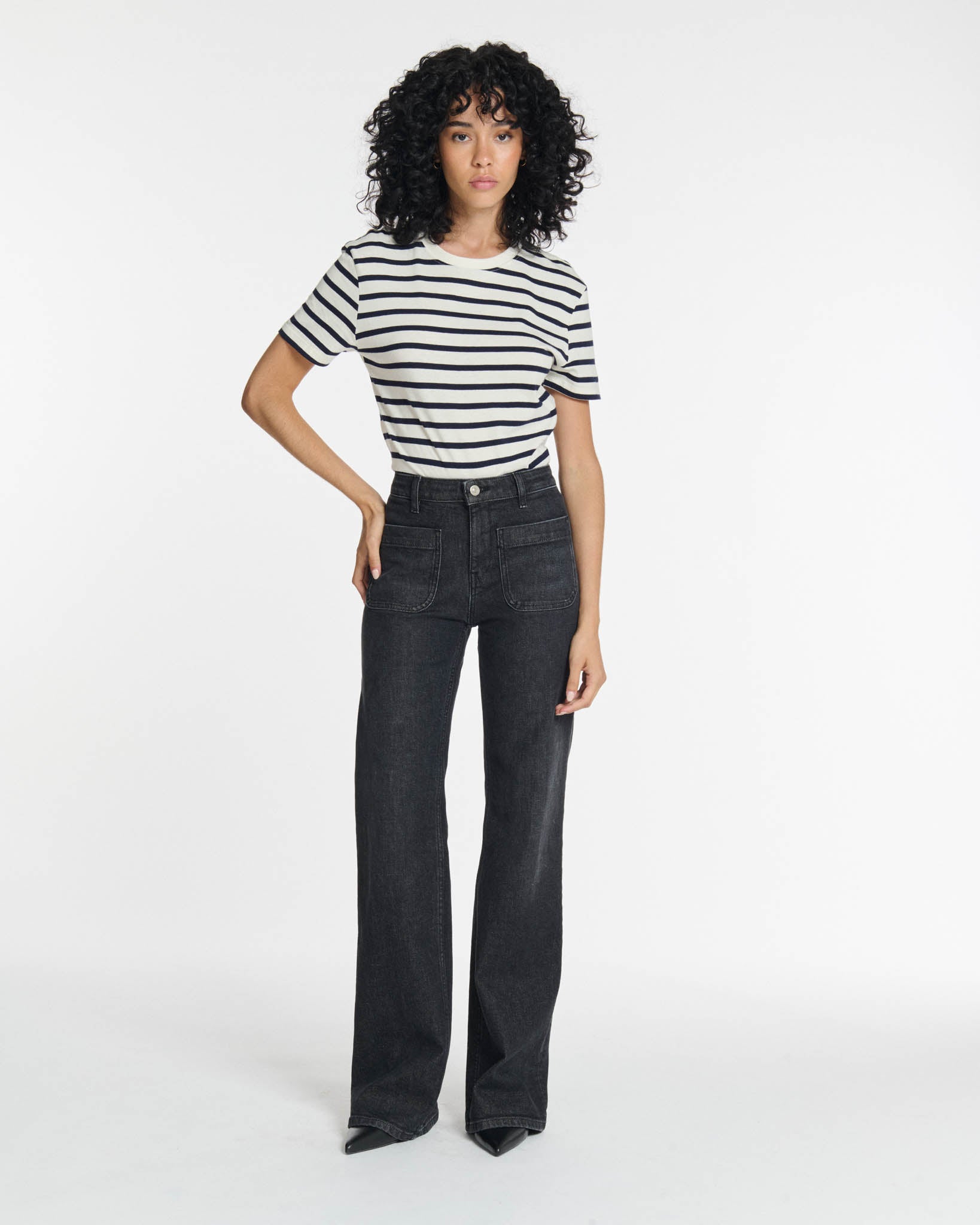 Labdip Nina BL 70 jean flare gris taille haute