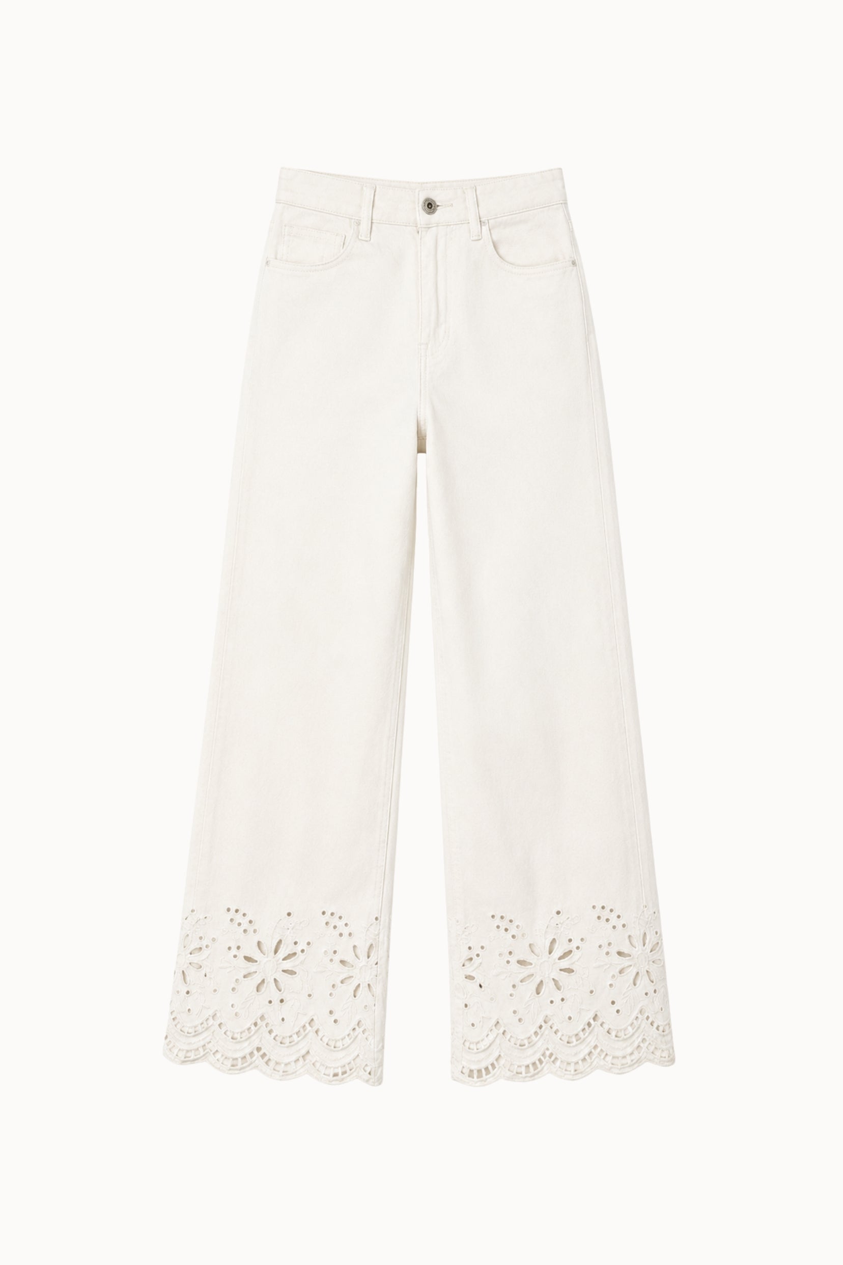 Maison Onado Lou jean taille 36 écru brodé