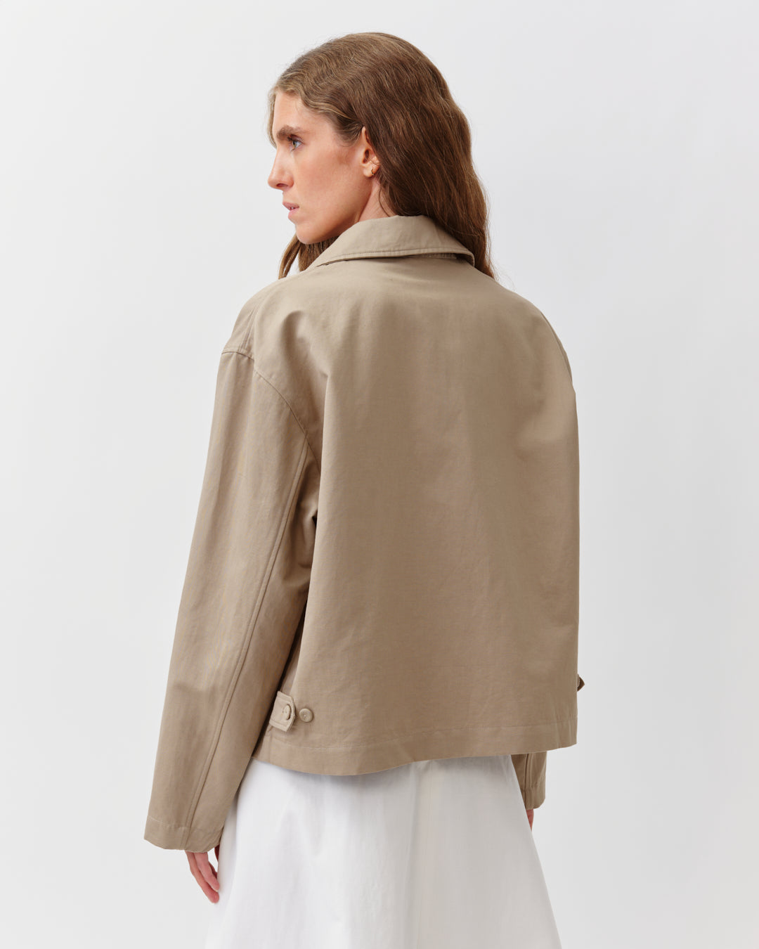 Diega Bacito blouson camel court en gabardine