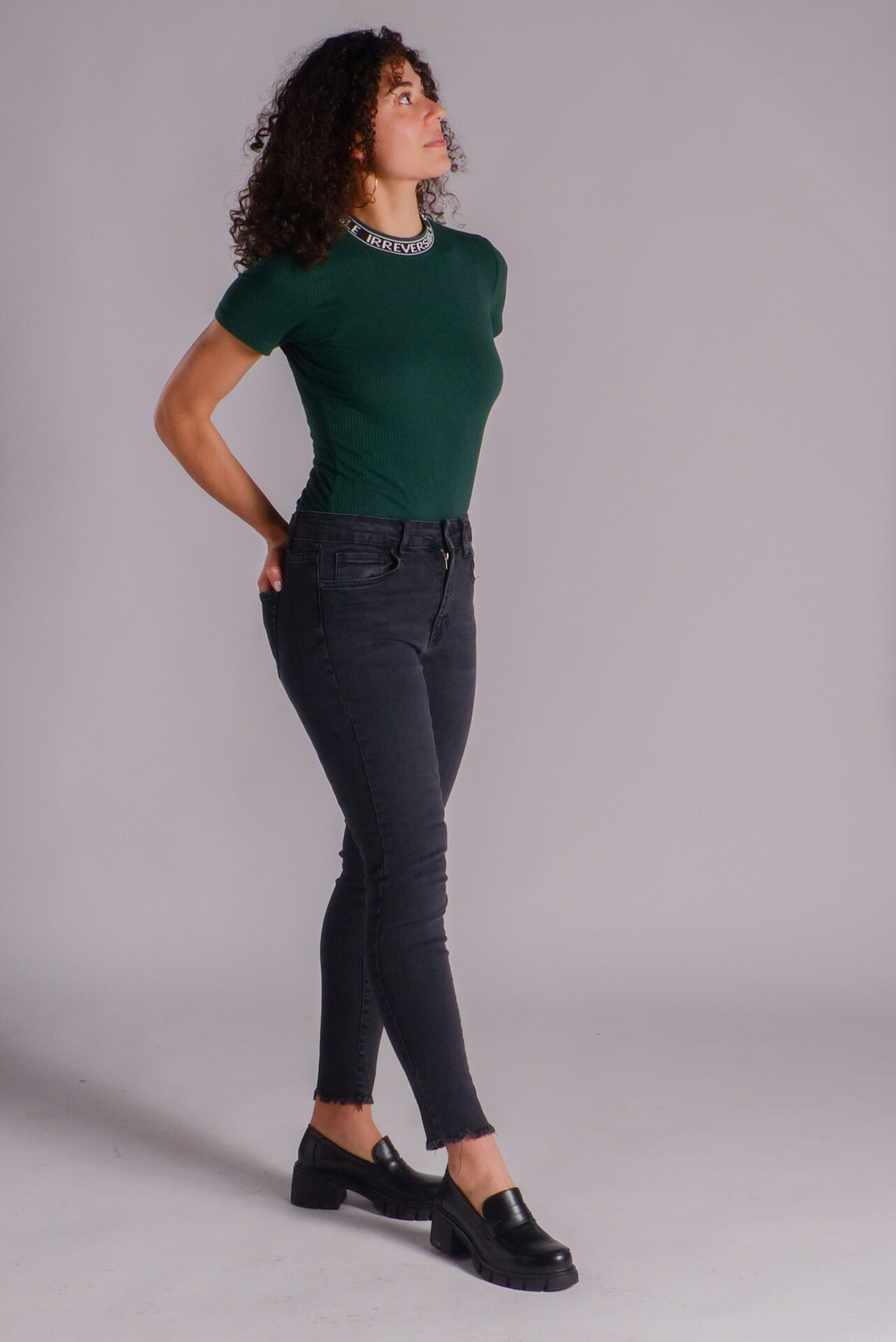 AA Spontané Skinny Effiloché jean noir chevilles