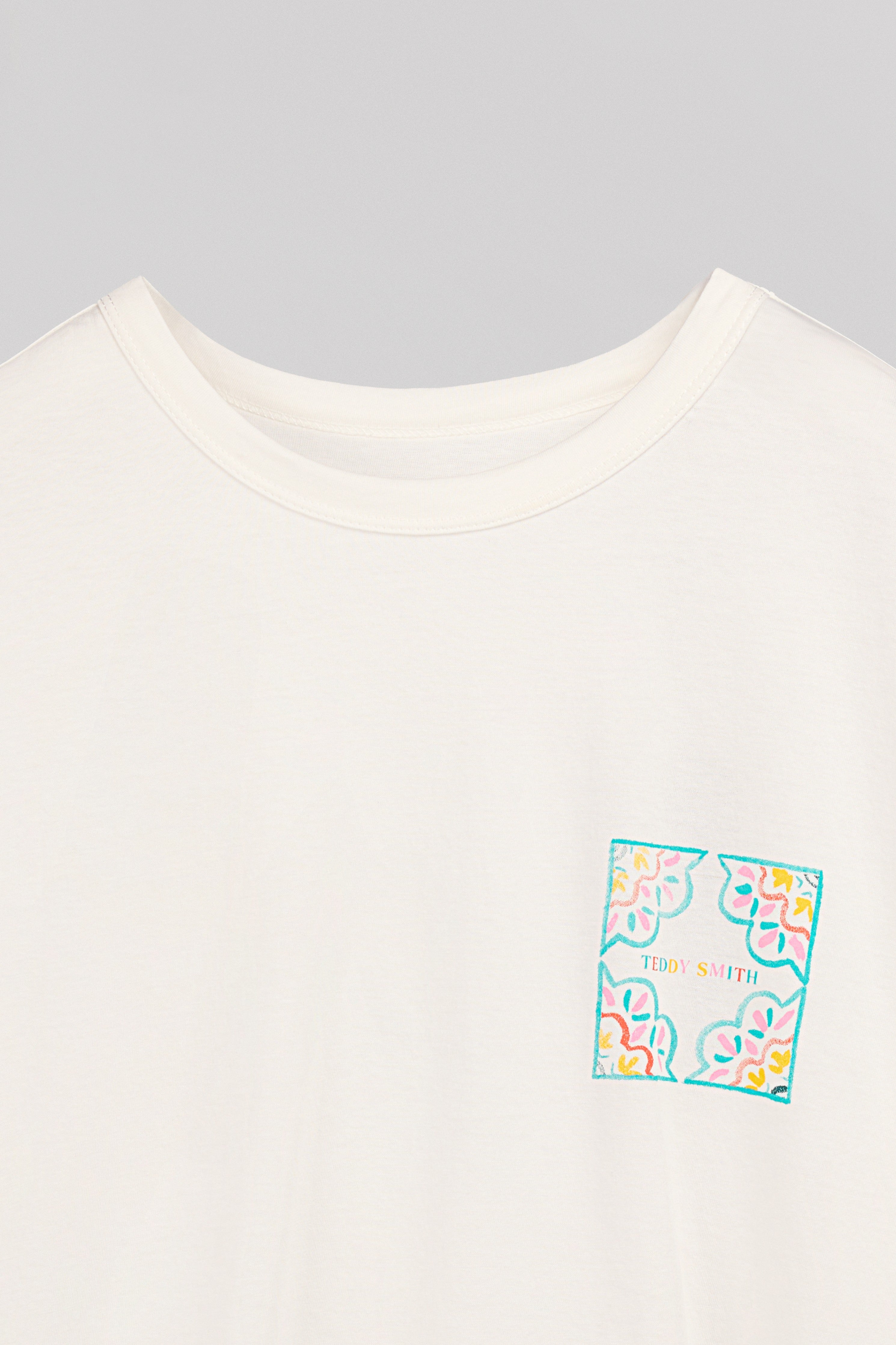 Teddy Smith T-Mosaique MC t-shirt oversize blanc coton