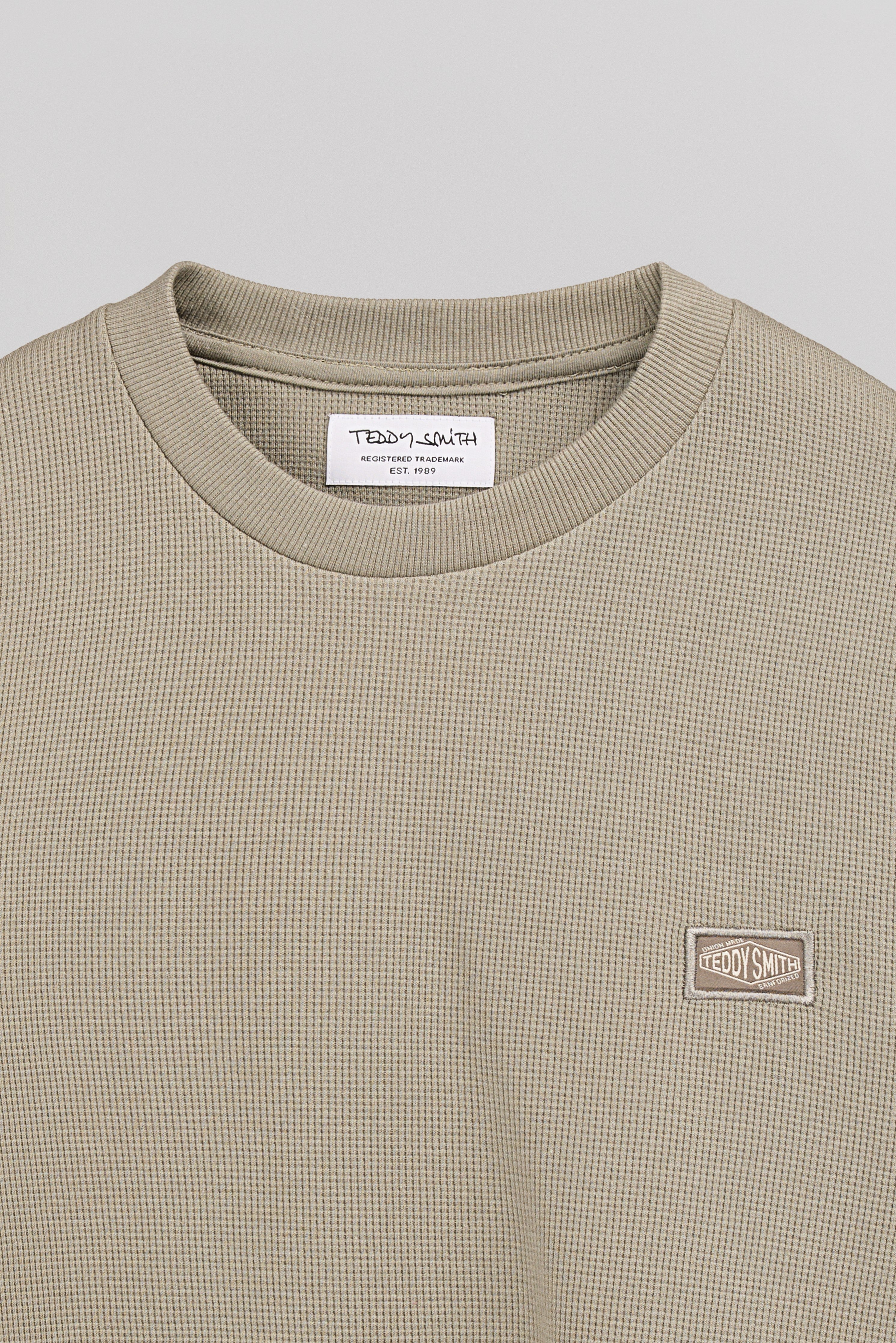Teddy Smith T-Waffle ML T-shirt manches longues bleach kaki coton