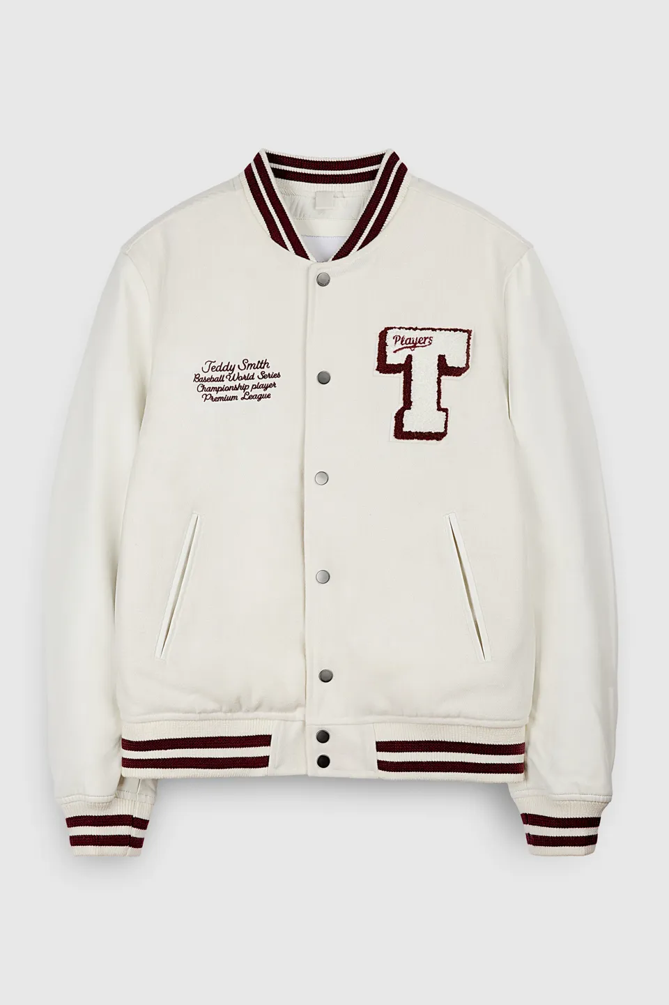 Teddy Smith B-Romeo blouson homme Cream bi-matière