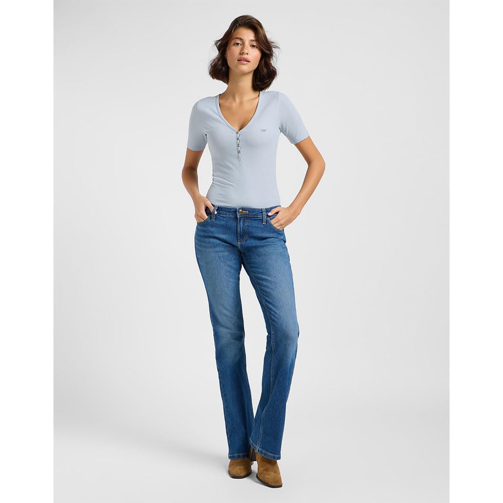 Lee SS Henley tee-shirt femme litchi viscose coupe slim
