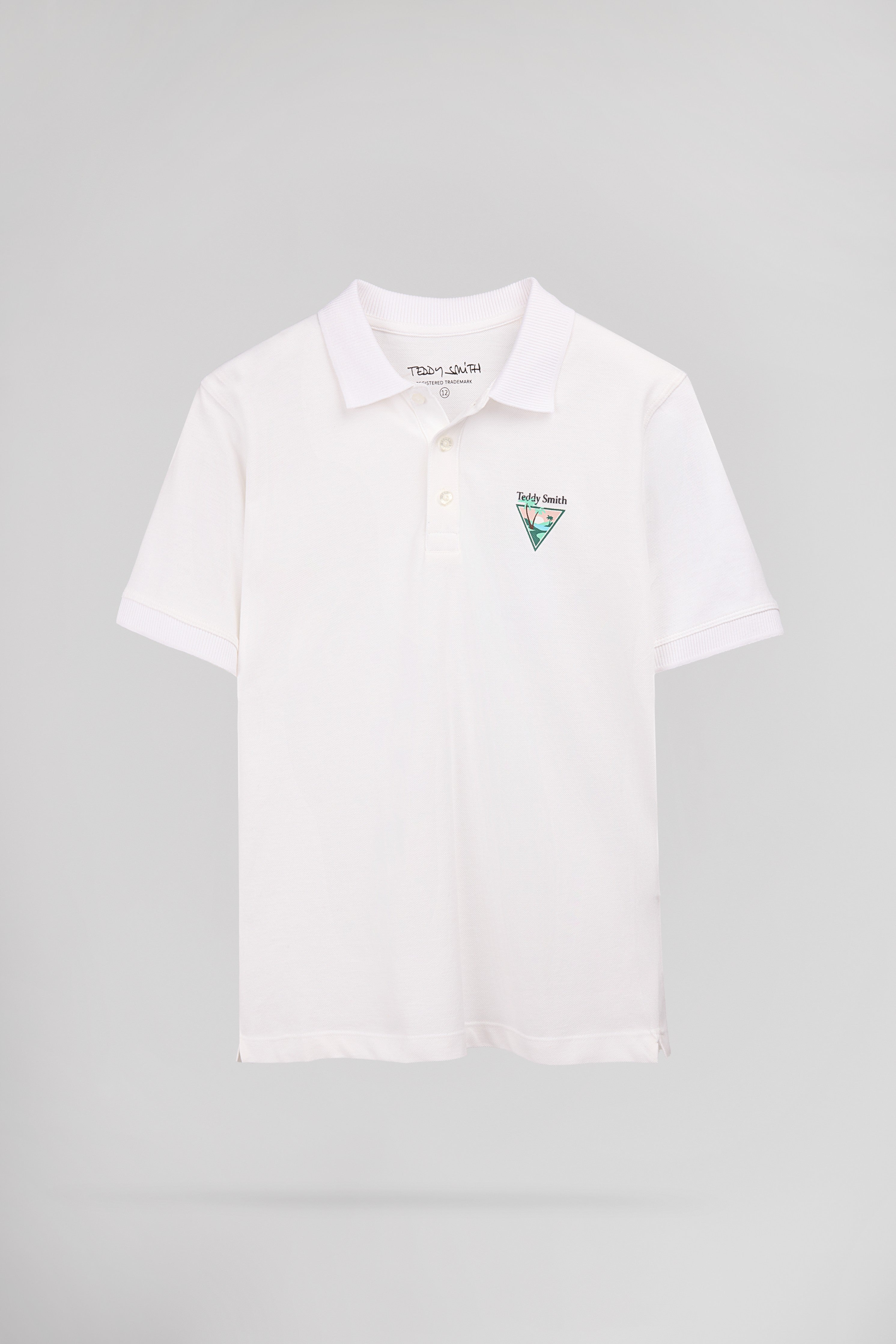 Teddy Smith P-LARY MC JR BLANC polo garcon coton