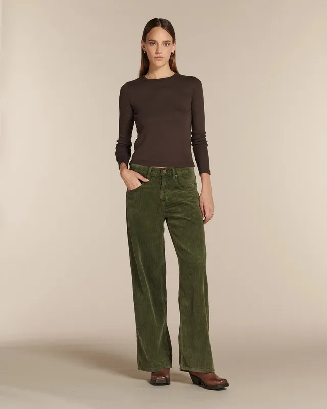 Labdip River Corduroy Dye pantalon velours sauge army coton