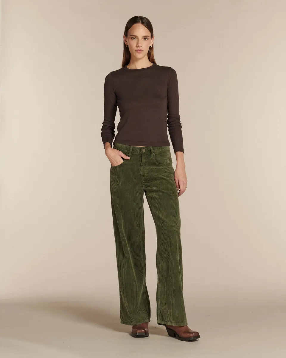 Labdip River Corduroy Dye pantalon velours sauge army coton