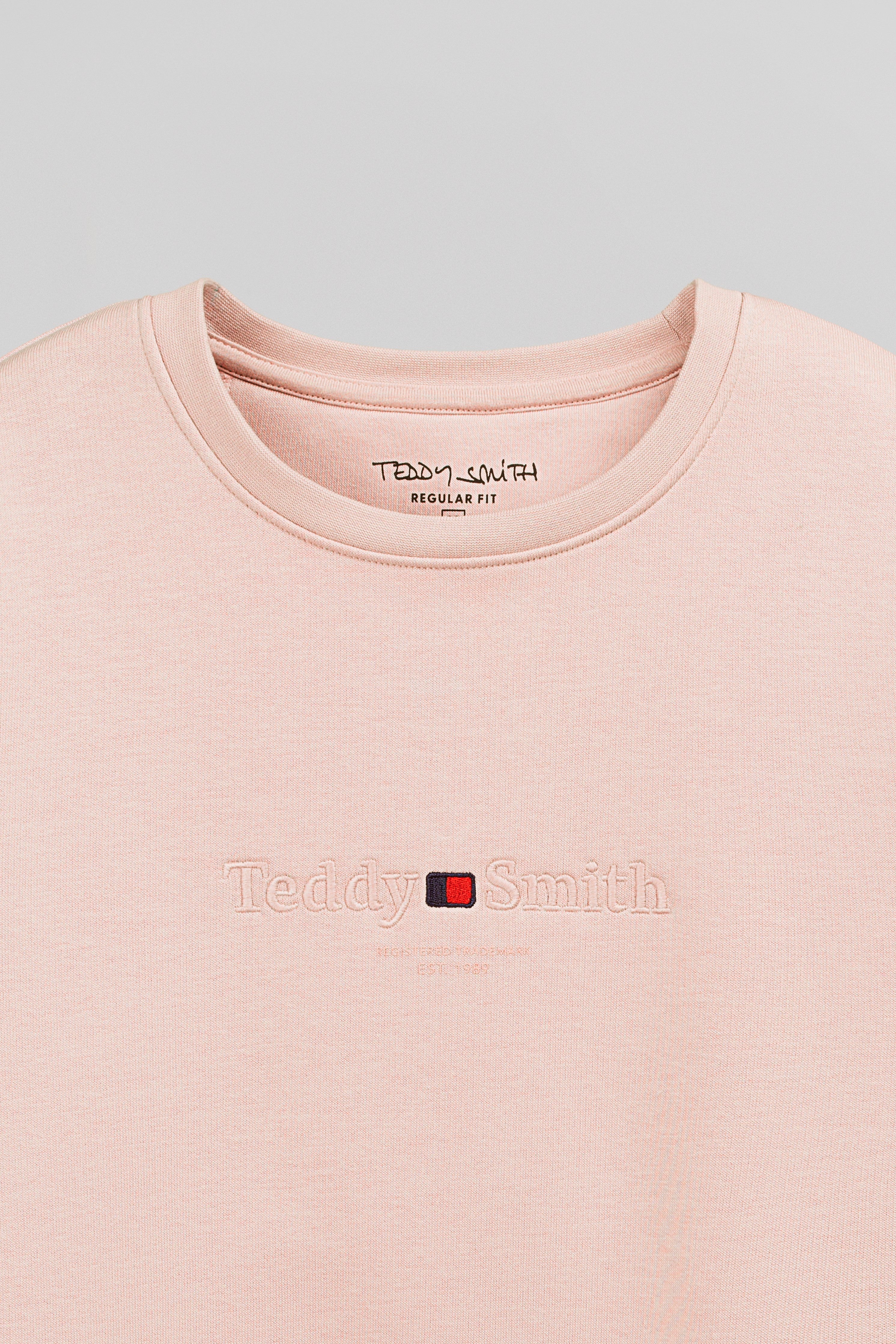 Teddy Smith S-Jim RC sweat rose pastel coton gratté