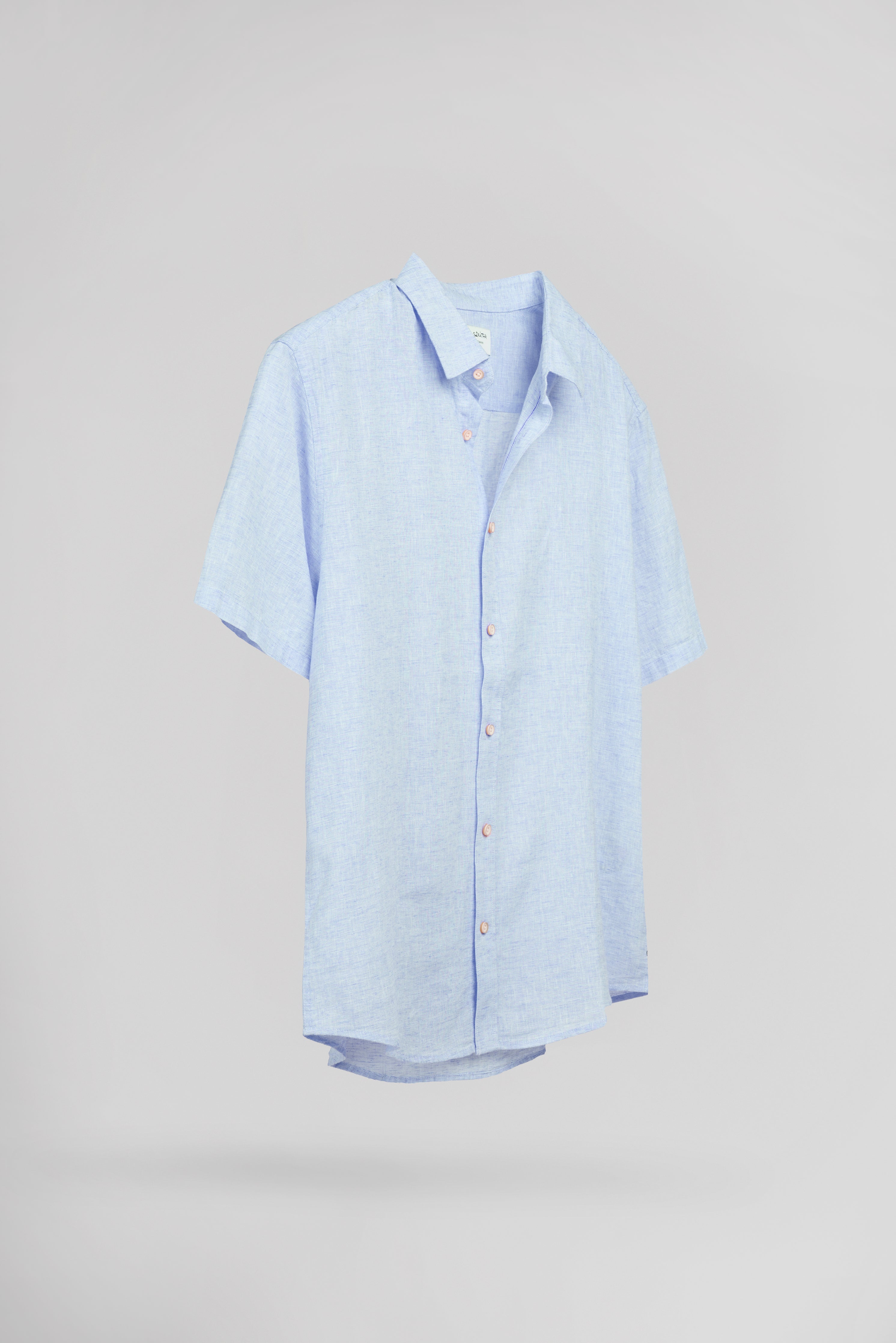 TEDDY SMITH C-PIETRO MC chemise bleu clair lin coton