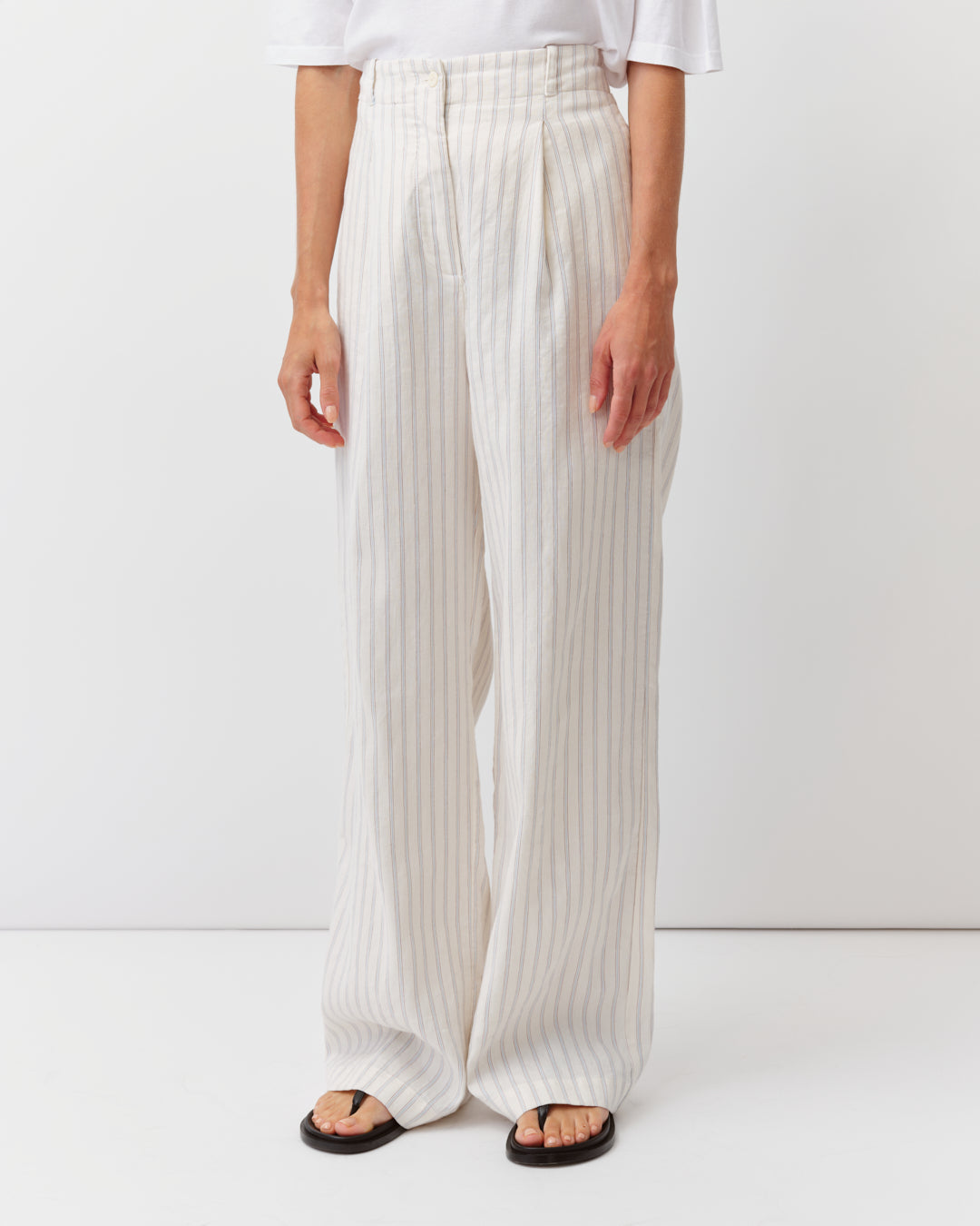Diega Pirano pantalon droit 7/8 écru ciel rouge