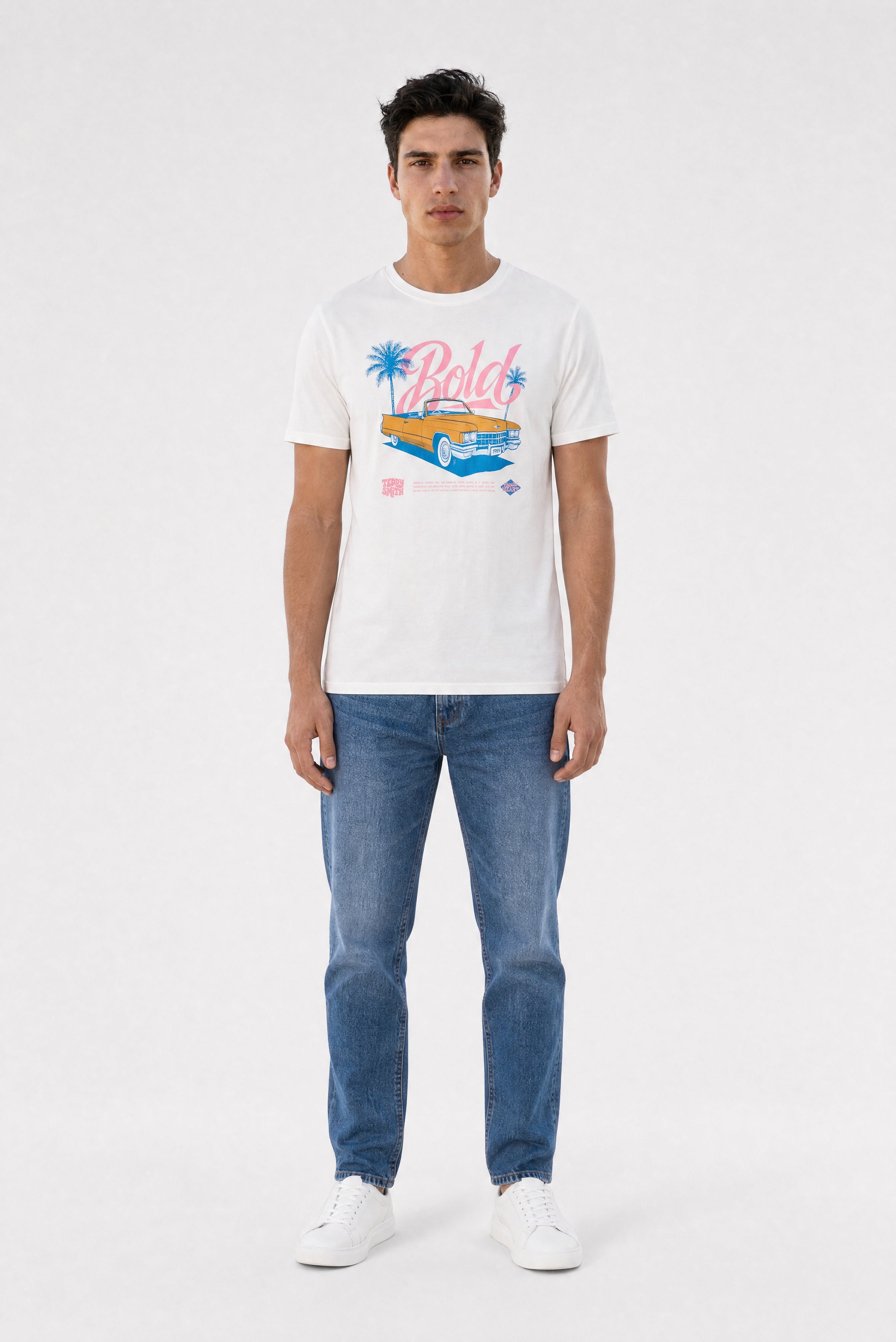 Teddy Smith T-Carser MC t-shirt middle white coton