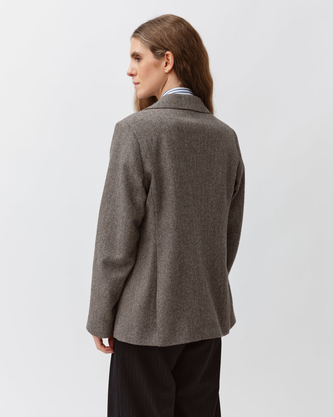 DIEGA VAQUIO veste chevron noir écru oversize