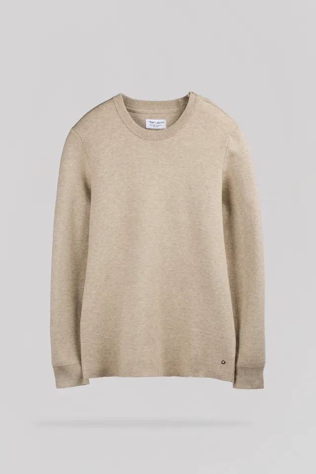 Teddy Smith P-Drystan Beige Chiné pull col rond droit