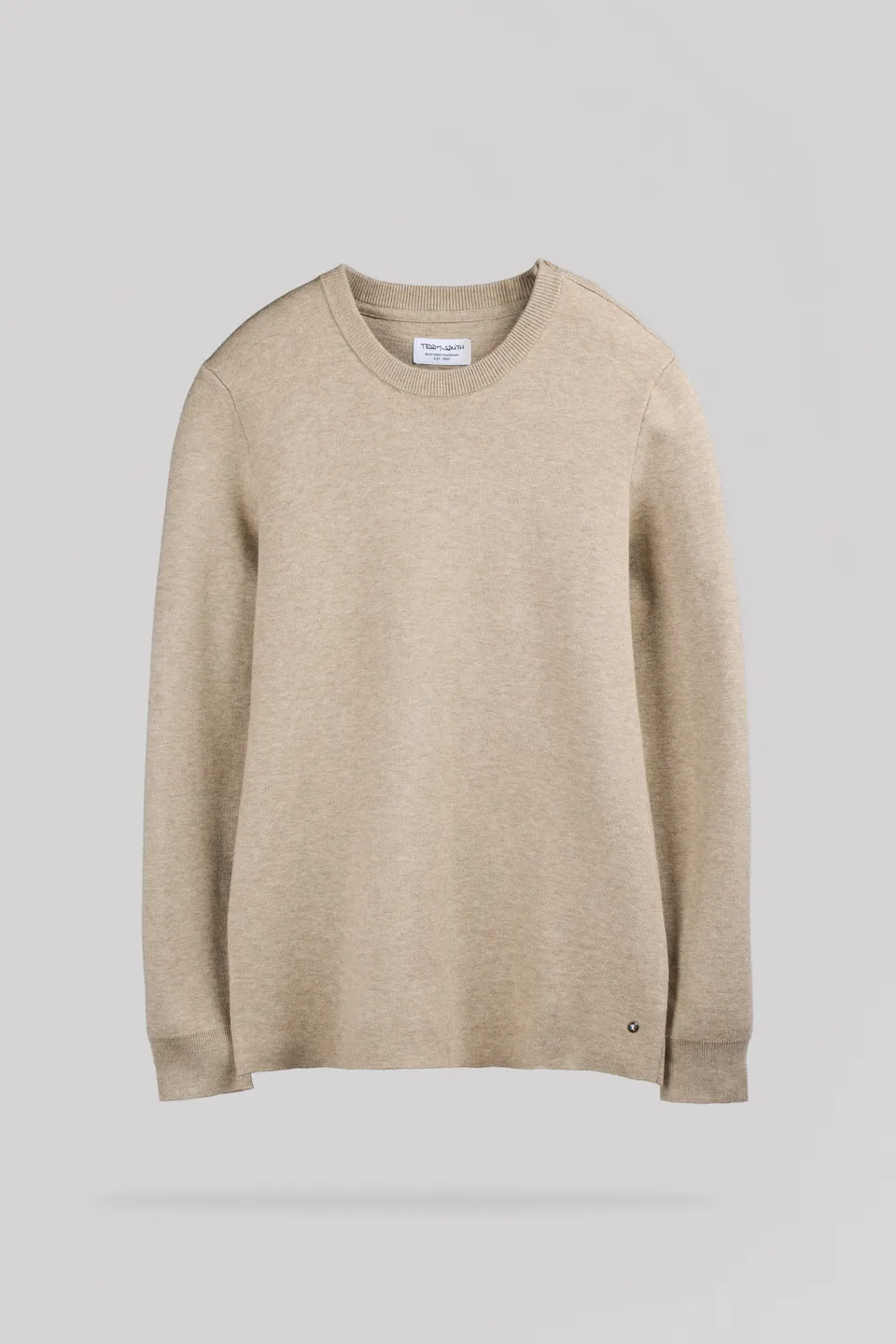 Teddy Smith P-Drystan Beige Chiné pull col rond droit