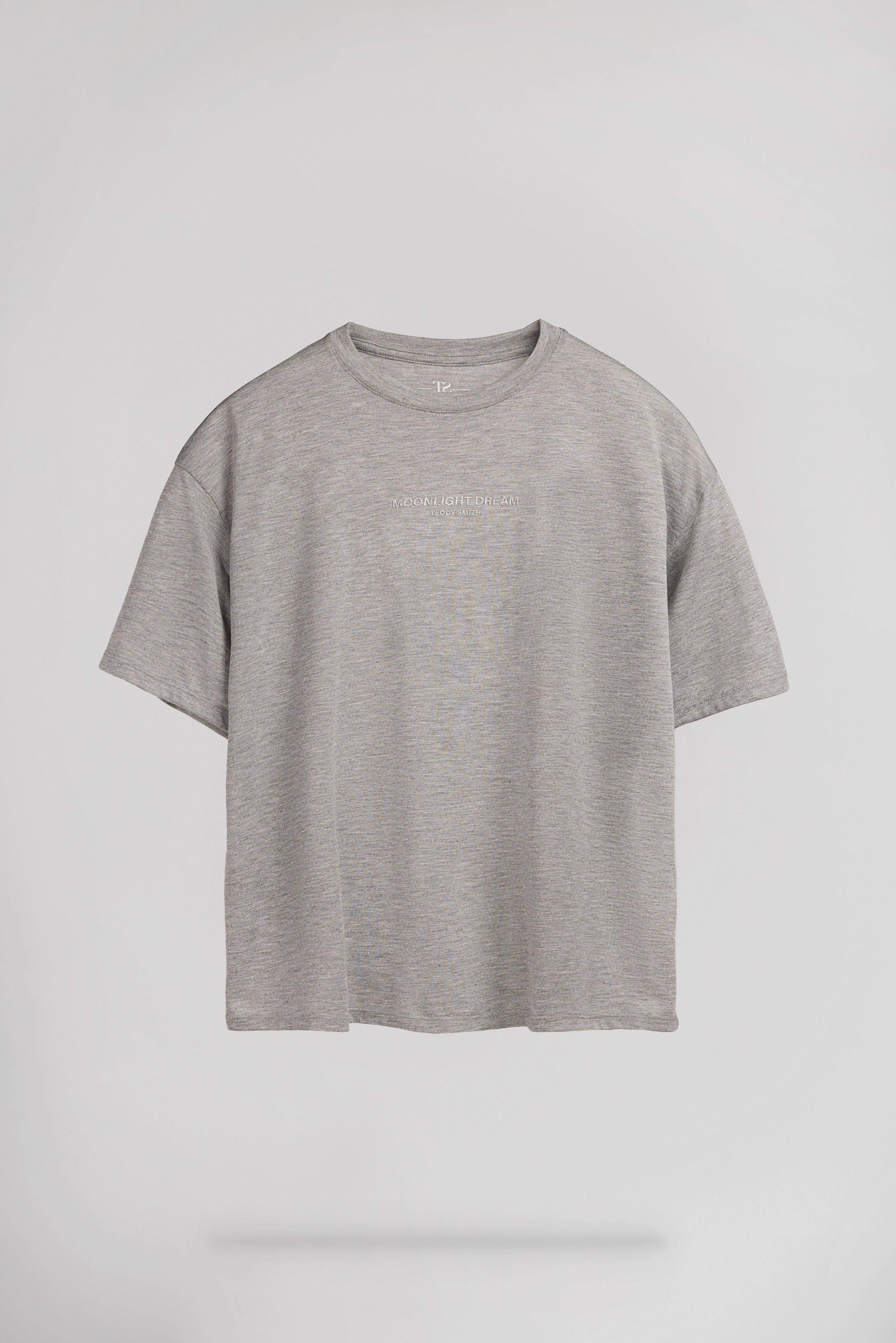 Teddy Smith T-LOUANE MC t-shirt femme gris chiné fil métallisé