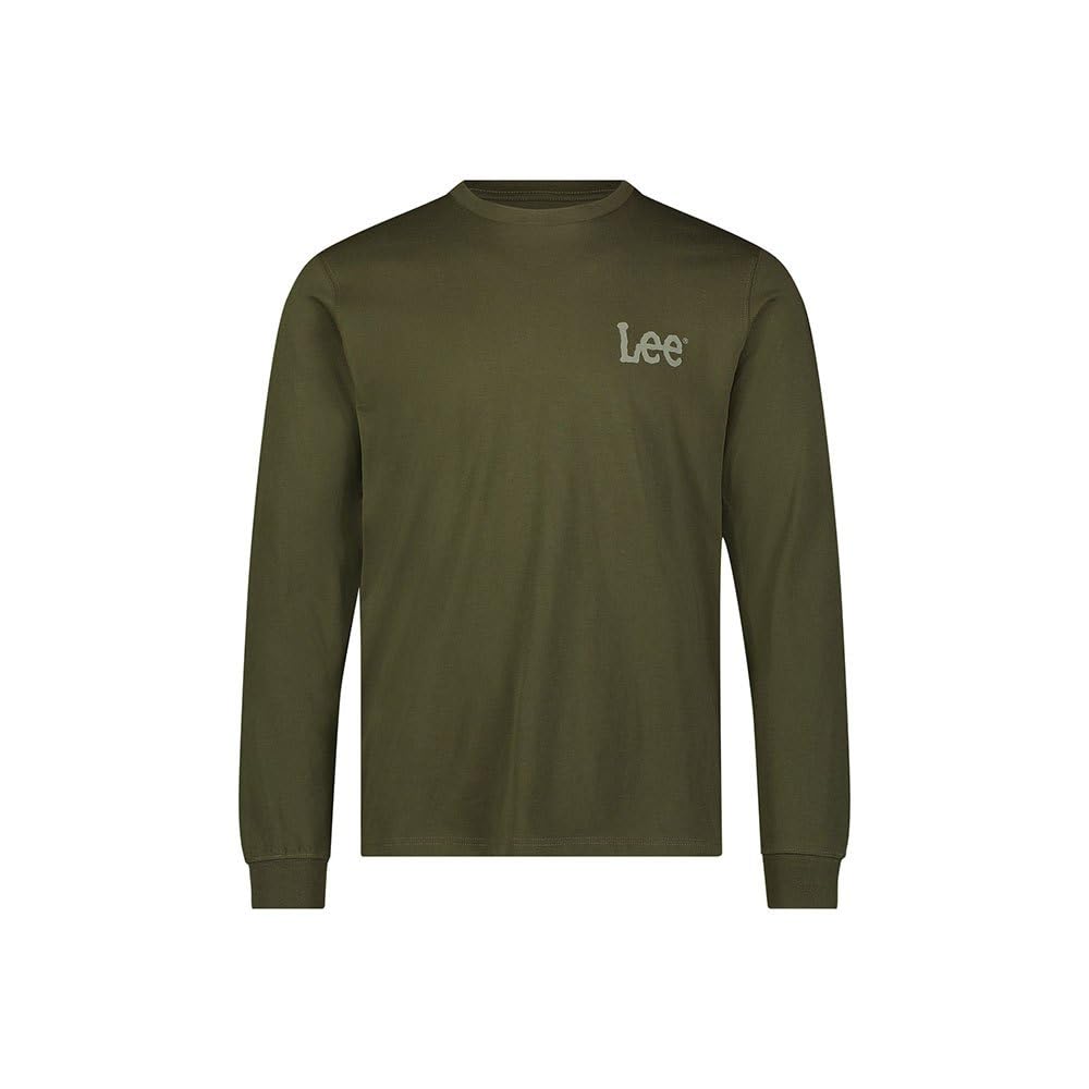 Lee Ls Med Wobbly tee-shirt homme vert olive coupe regular