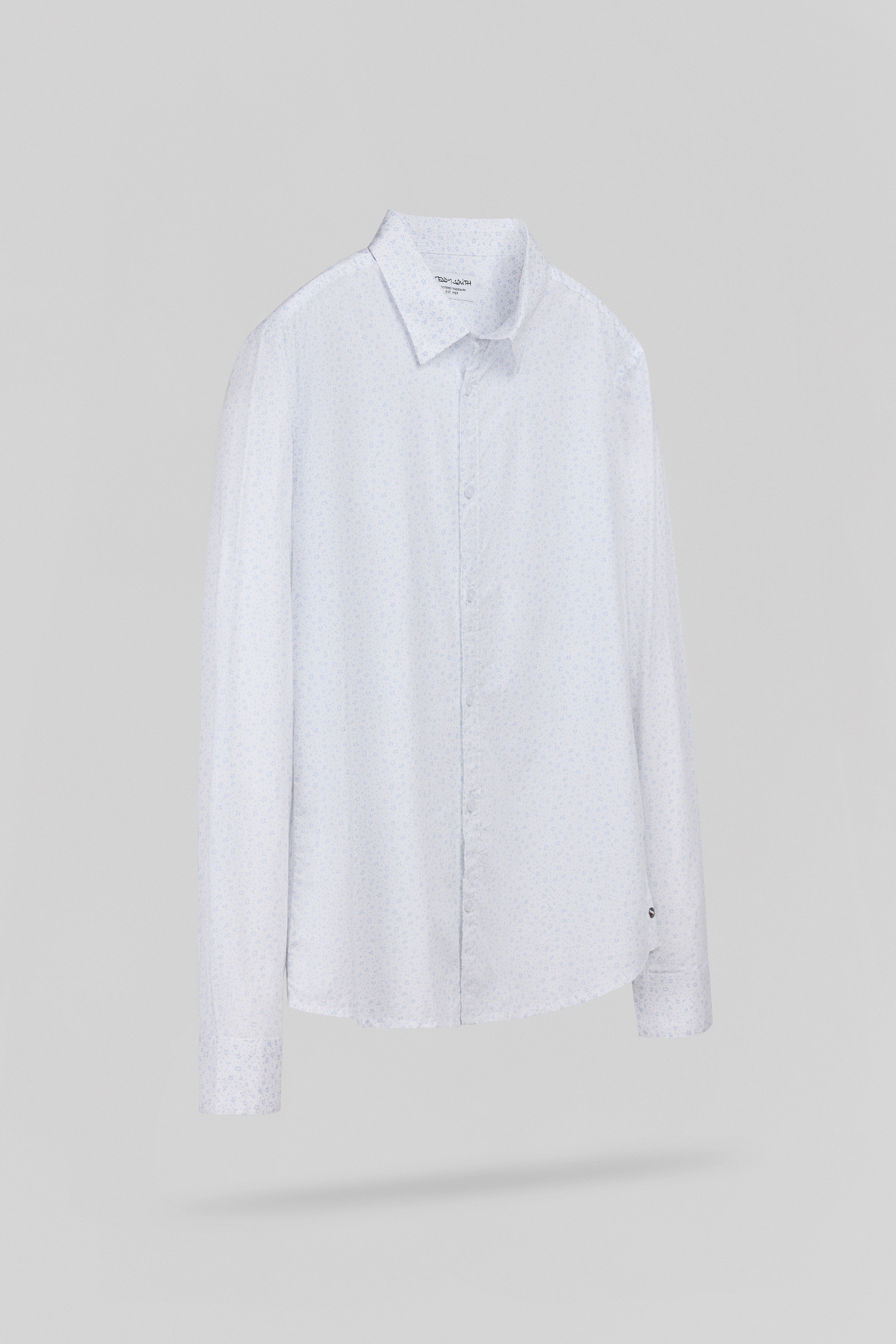 Teddy Smith Carton ML Chemise homme cintrée blanc imprimé
