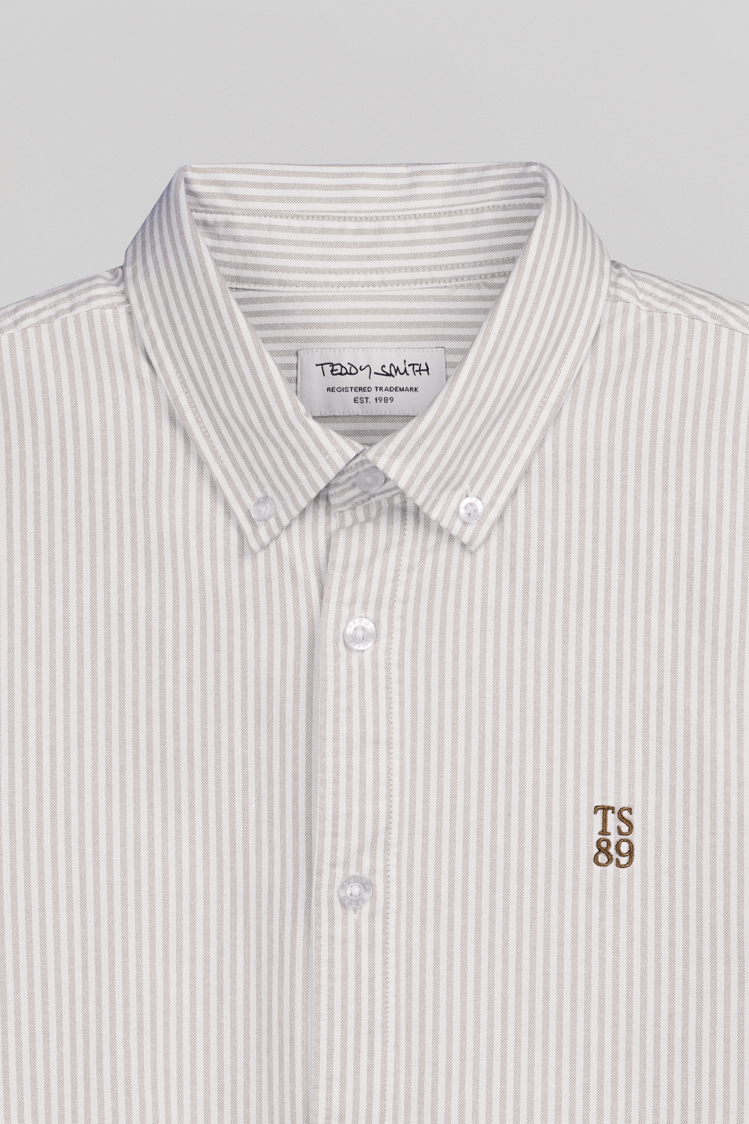 Teddy Smith C-Stanley ML chemise rayée beige coton