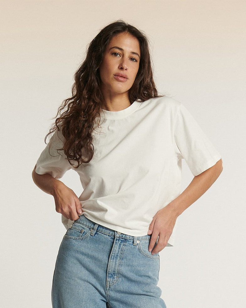 Labdip Carson Blanc t-shirt coton coupe droite