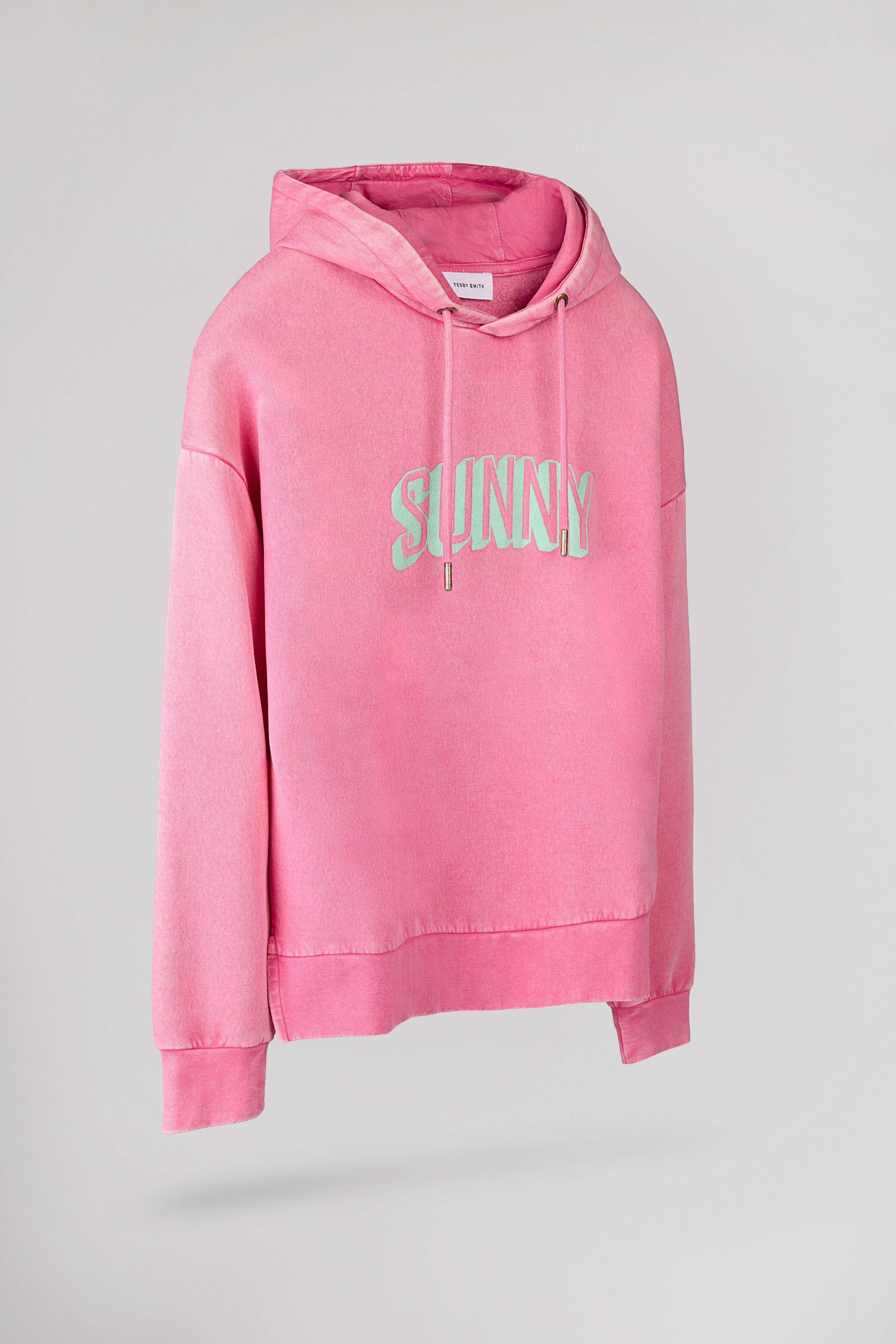 Teddy Smith S-Paillette sweat capuche Bubble Pink femme molleton