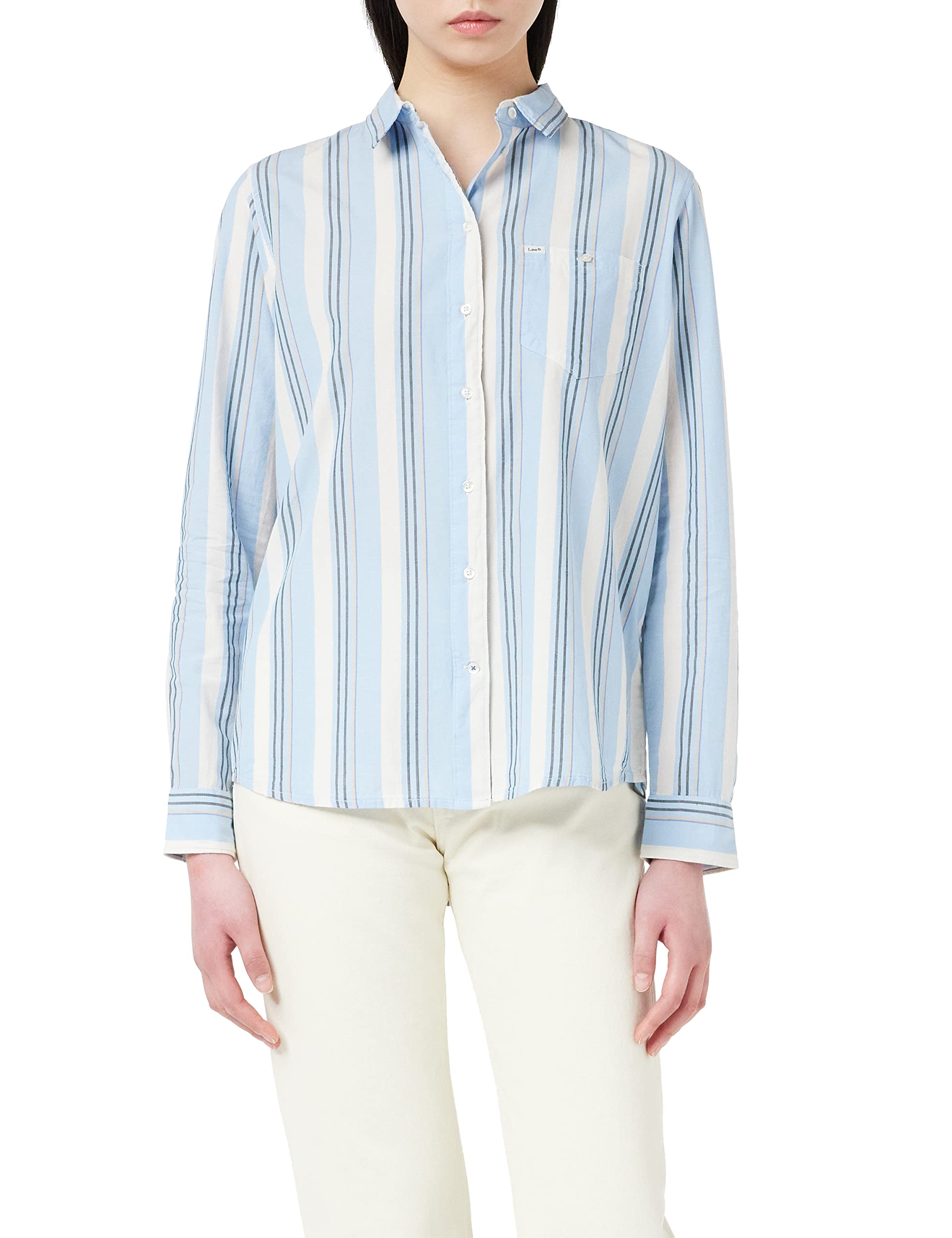 Lee One Pocket chemise femme bleu coton palmier