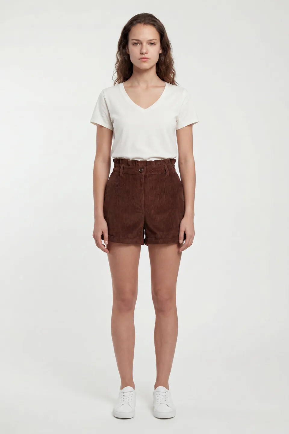 Teddy Smith S-Aloïs Chocolat short femme velours taille haute