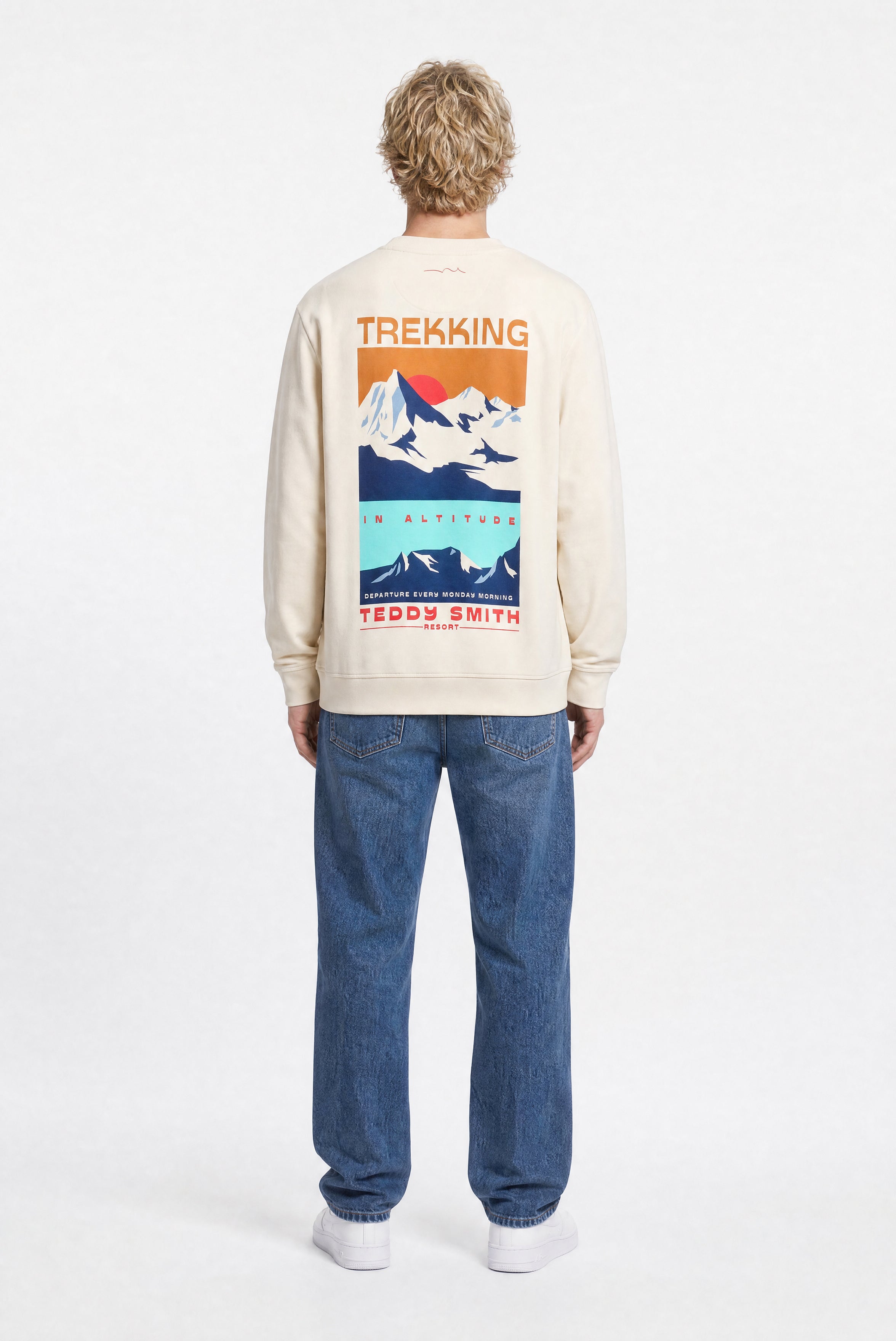 Teddy Smith S-Mountain RC sweat cream molleton homme