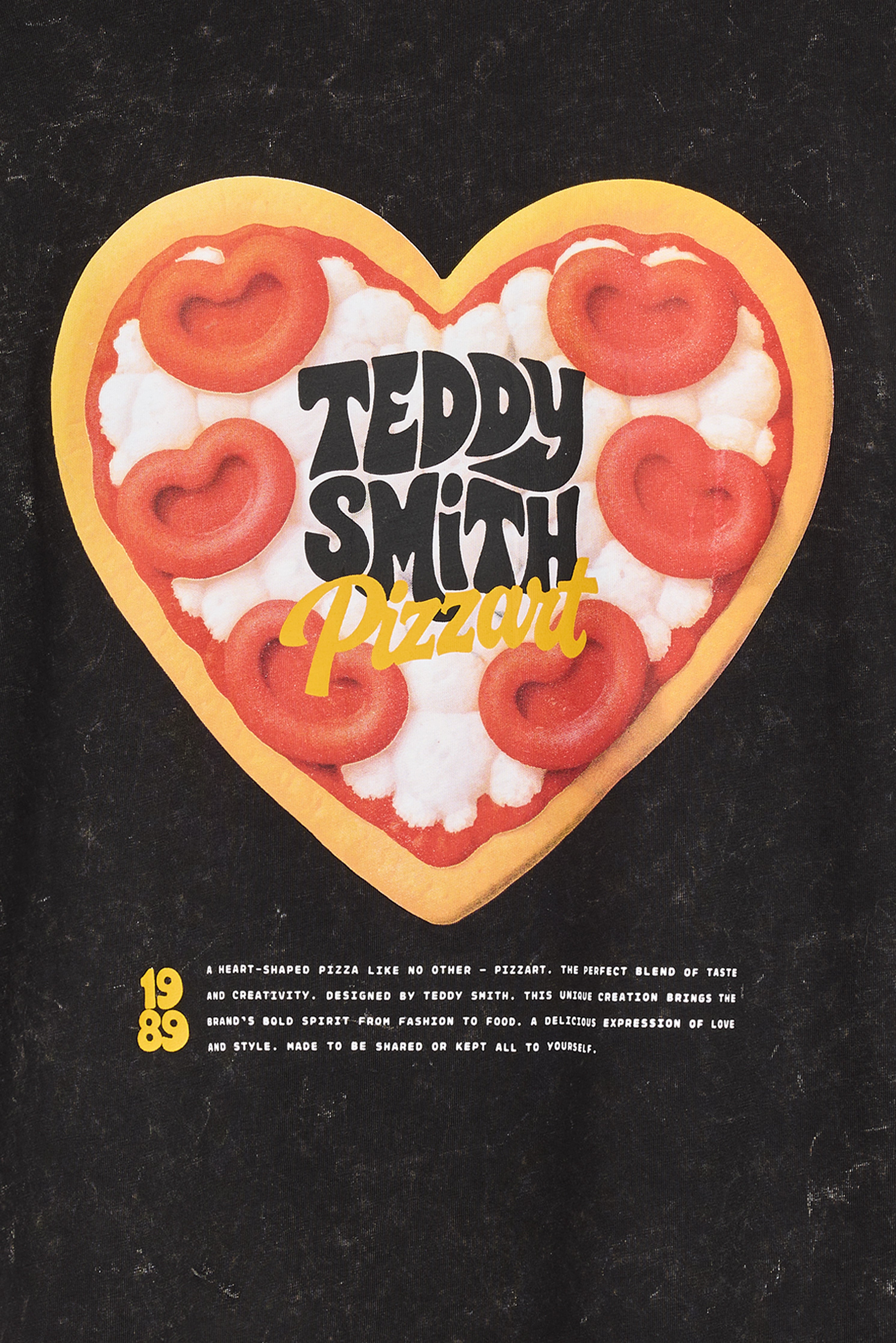 Teddy Smith T-Pizza MC JR t-shirt noir coton
