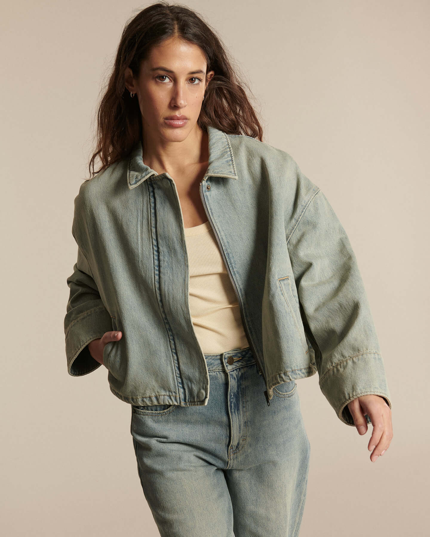 Labdip Baker GB 20 veste jean Dirty Blue droite