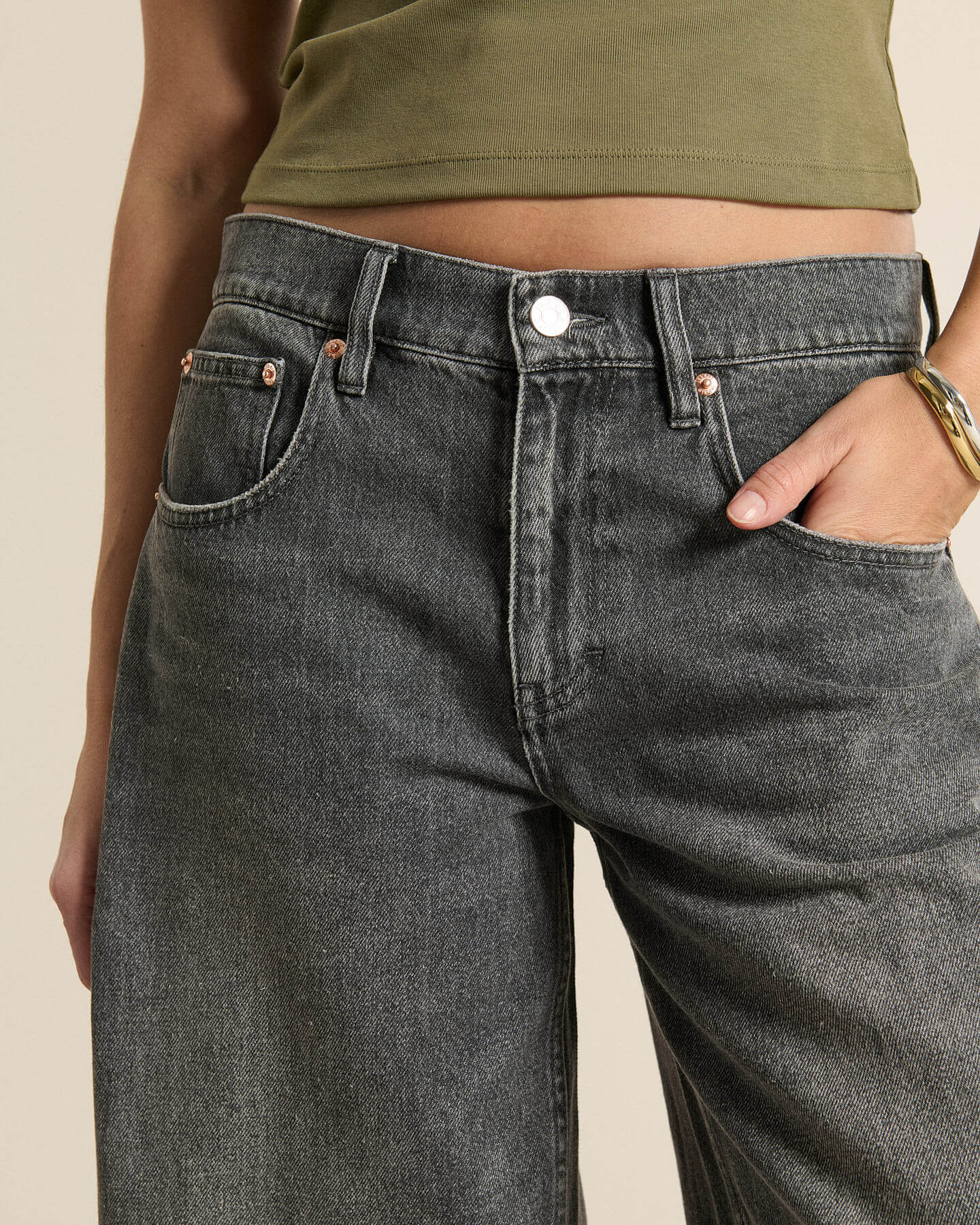 Labdip Kyoto Denim Dusty Grey bermuda gris droite