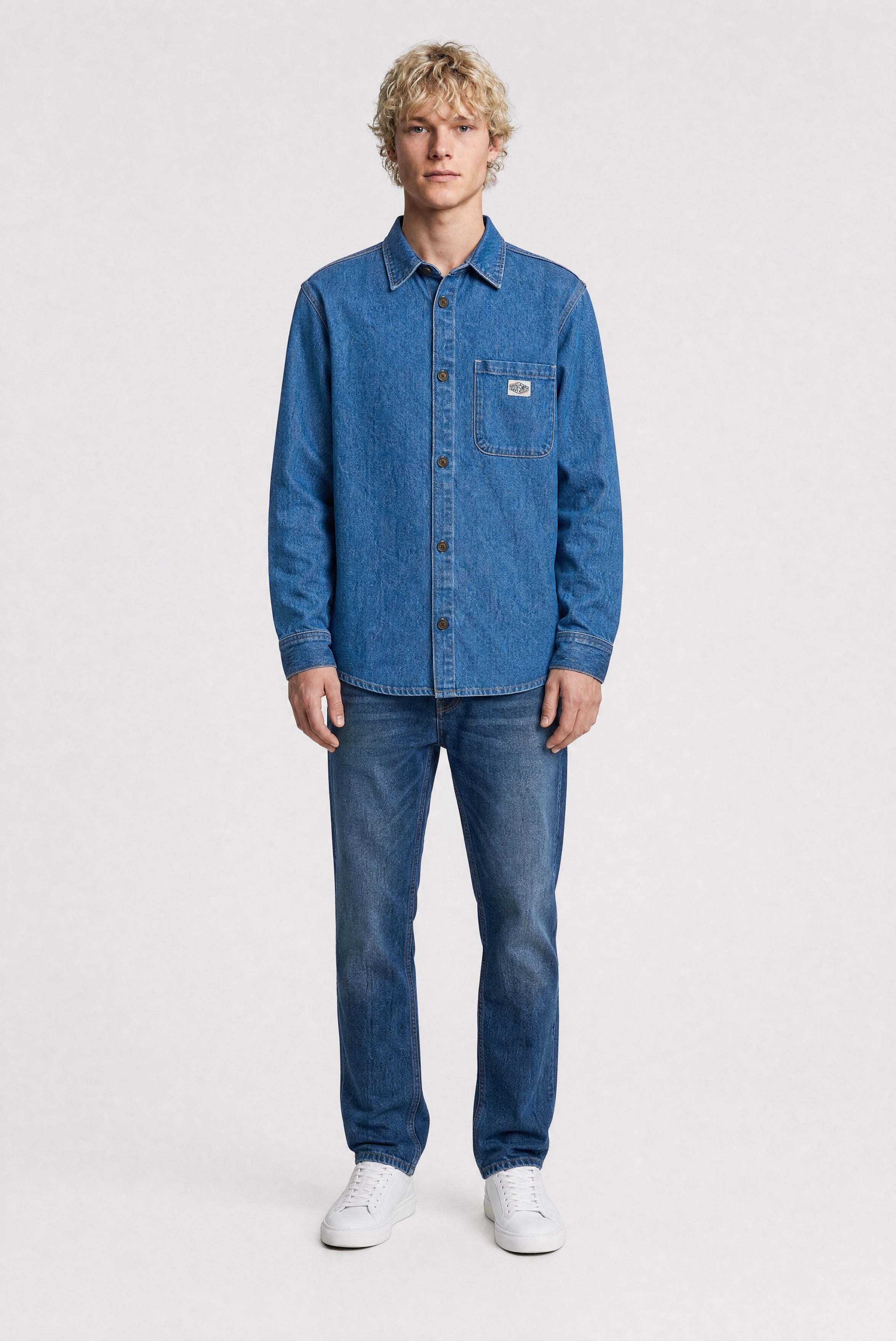 Teddy Smith C-Grant chemise denim homme vintage indigo coton