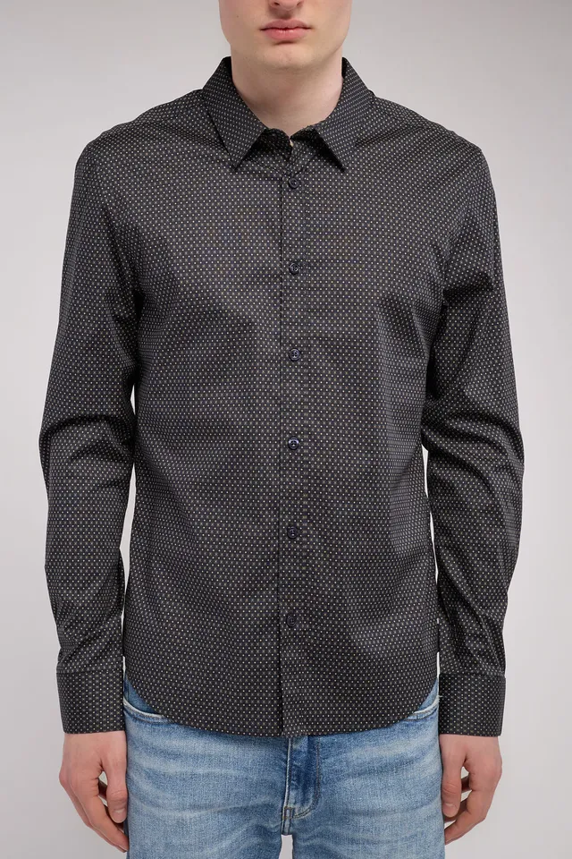 Teddy Smith Carton ML Stretch chemise homme bleu marine