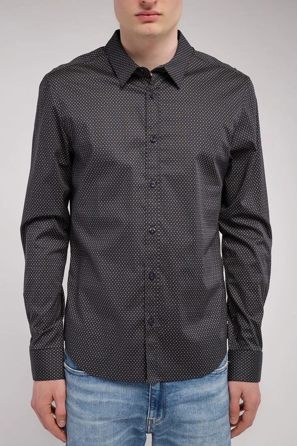 Teddy Smith Carton ML Stretch chemise homme bleu marine