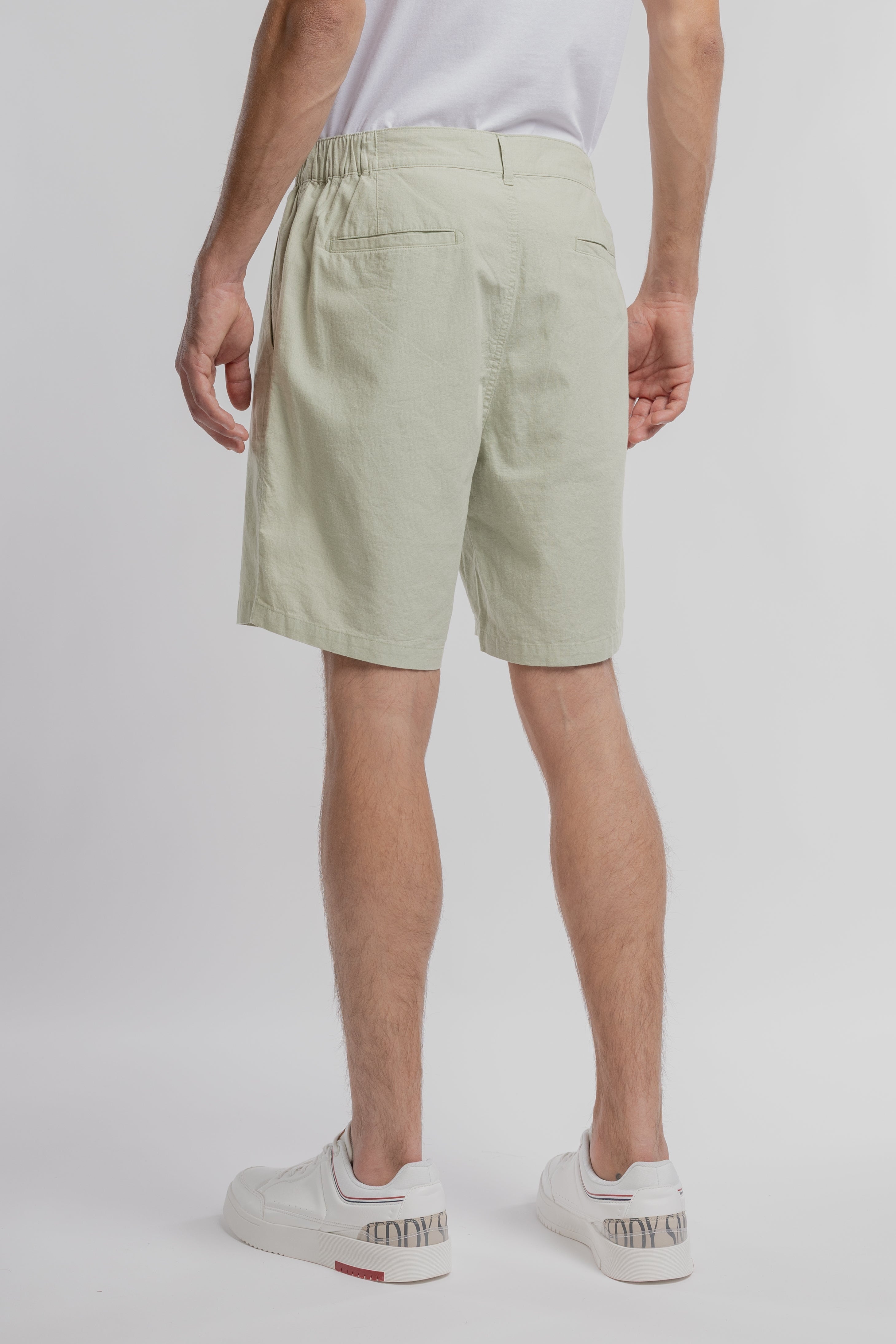 Teddy Smith S-Linen Chino short lin coton vert sauge