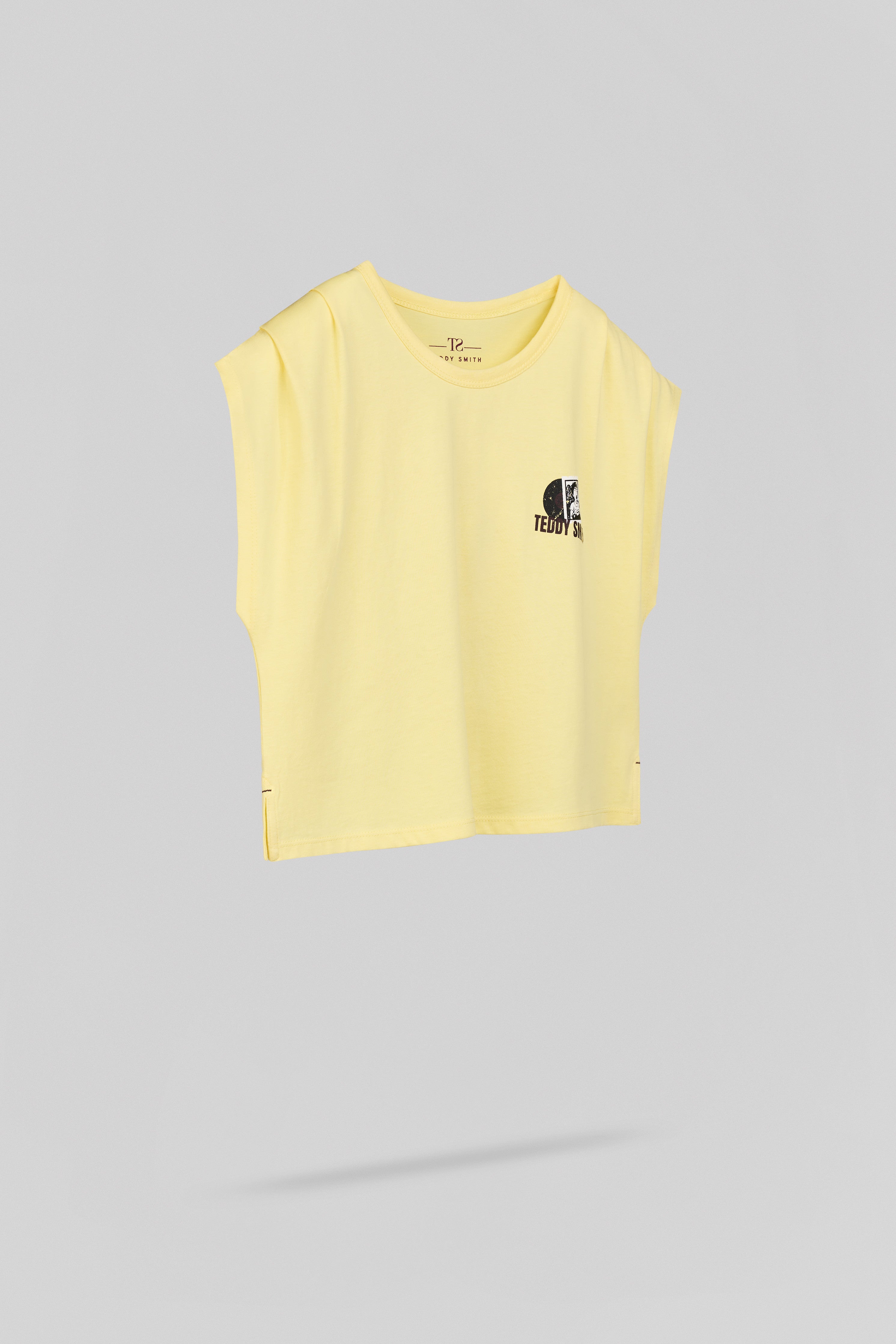 Teddy Smith T-Vinyl MC JR t-shirt jaune citron coton