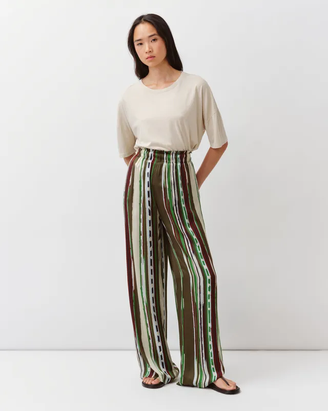 Diega Paciano pantalon ample kaki taille élastique