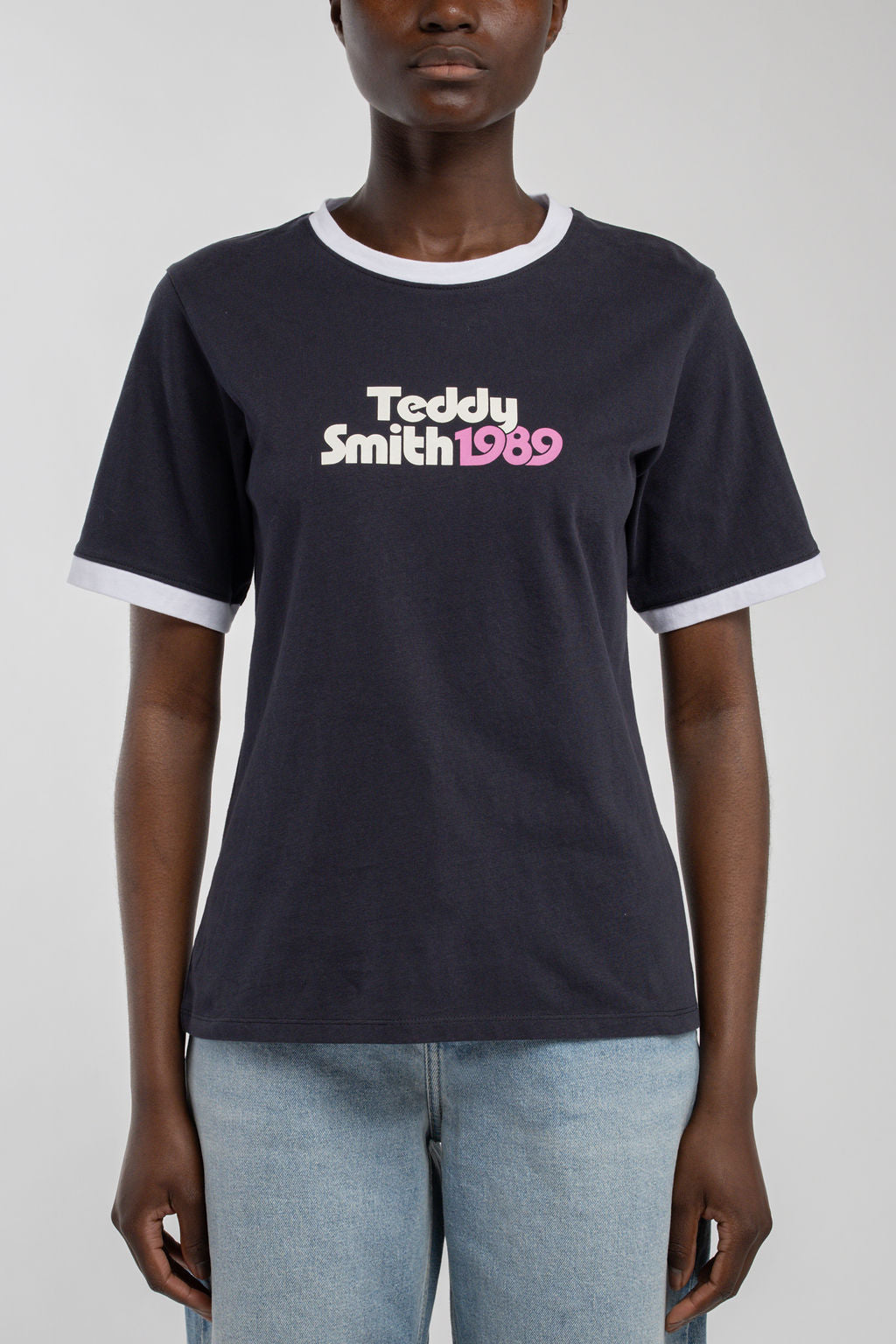 Teddy Smith T-Vintage MC t-shirt femme bleu marine droit