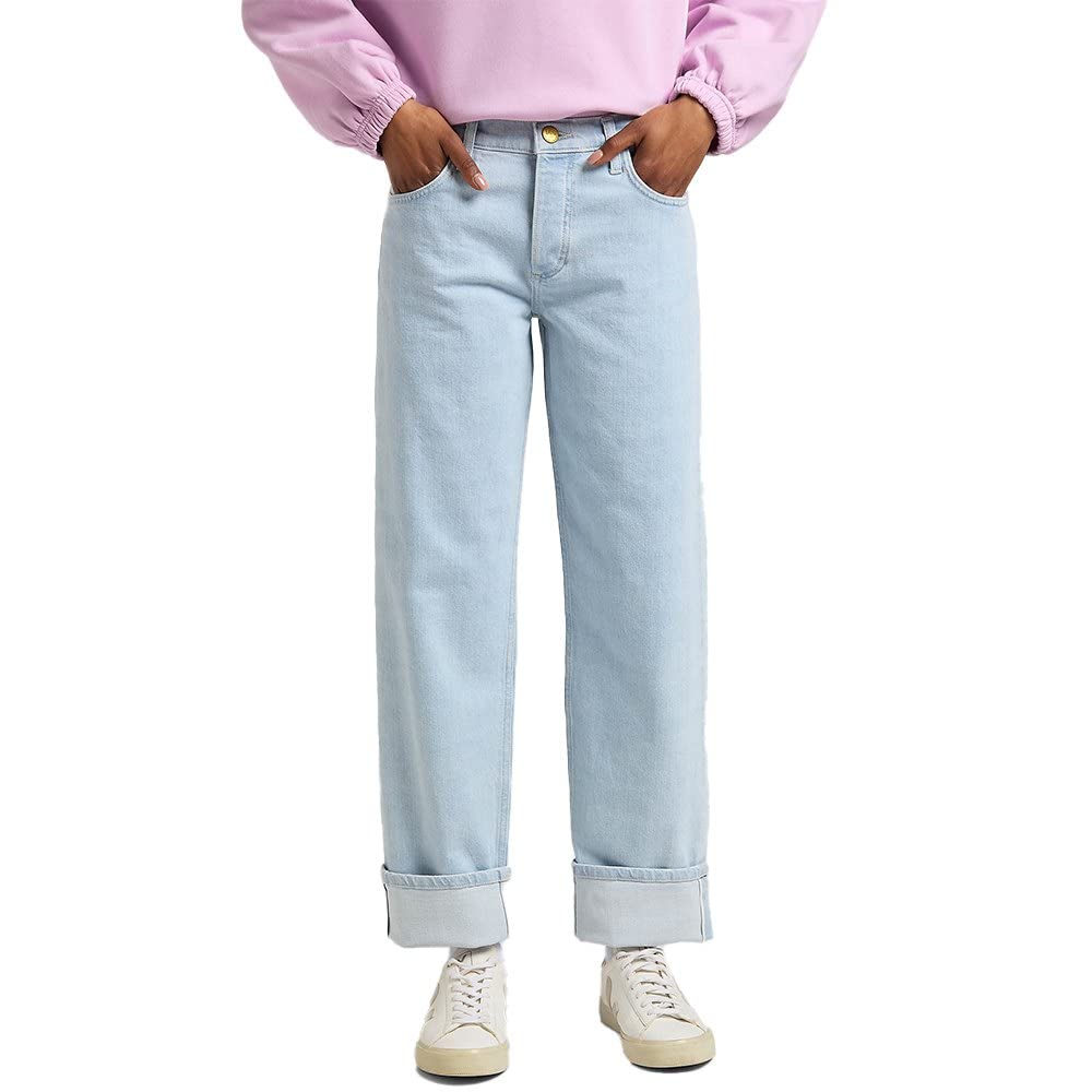 Lee Jane Cuffed jean boyfriend femme rétro clair