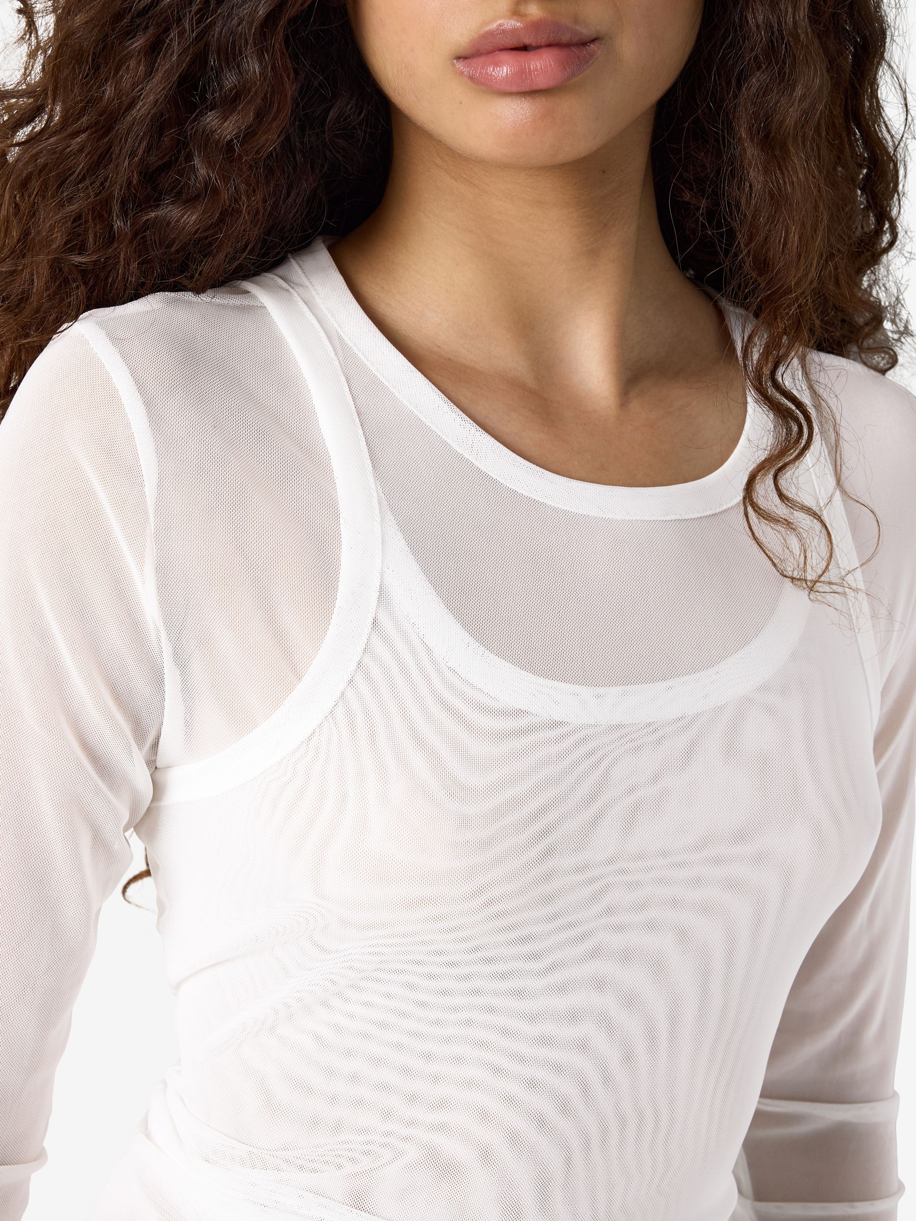 Noisy May Judith Mesh top manches longues col rond