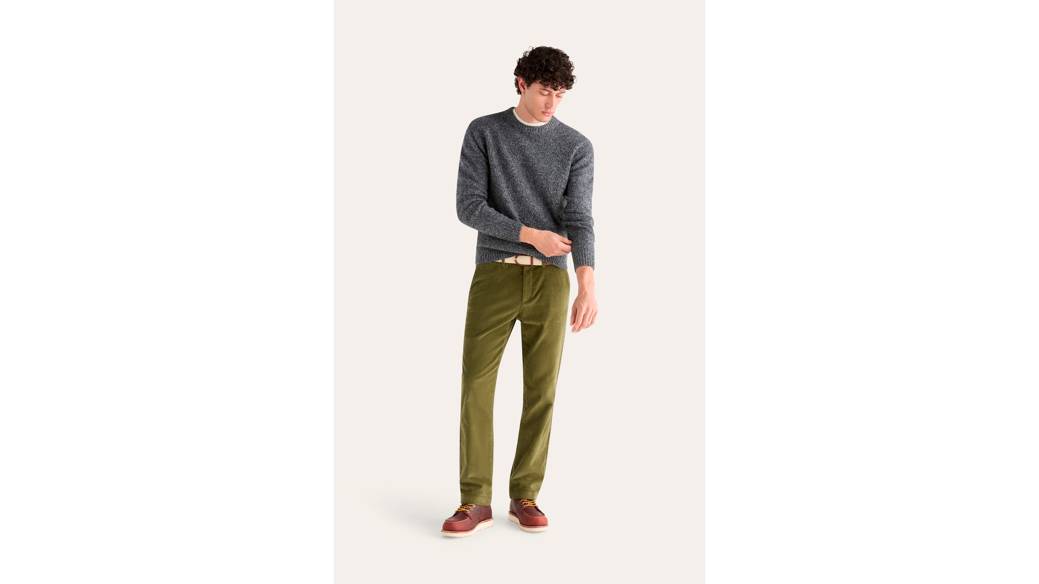 Dockers pull homme col rond premium gris doux